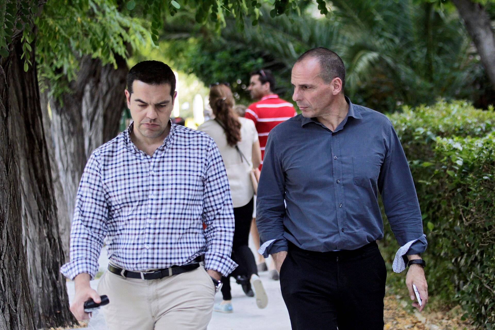 Kreeka peaminister Alexis Tsipras ja rahandusminister Yanis Varoufakis laupäeval Ateenas