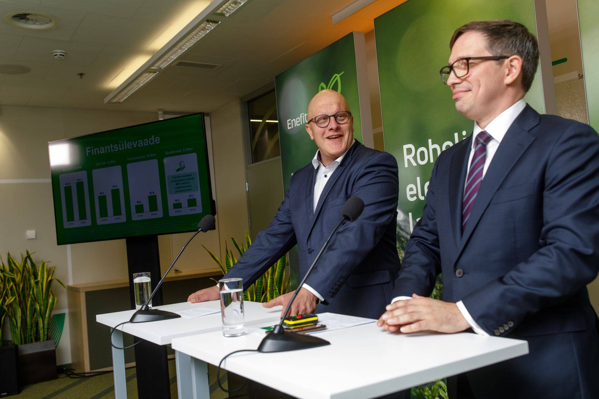 Enefit Greeni juht Aavo Kärmas ja juhatuse liige Veiko Räim.