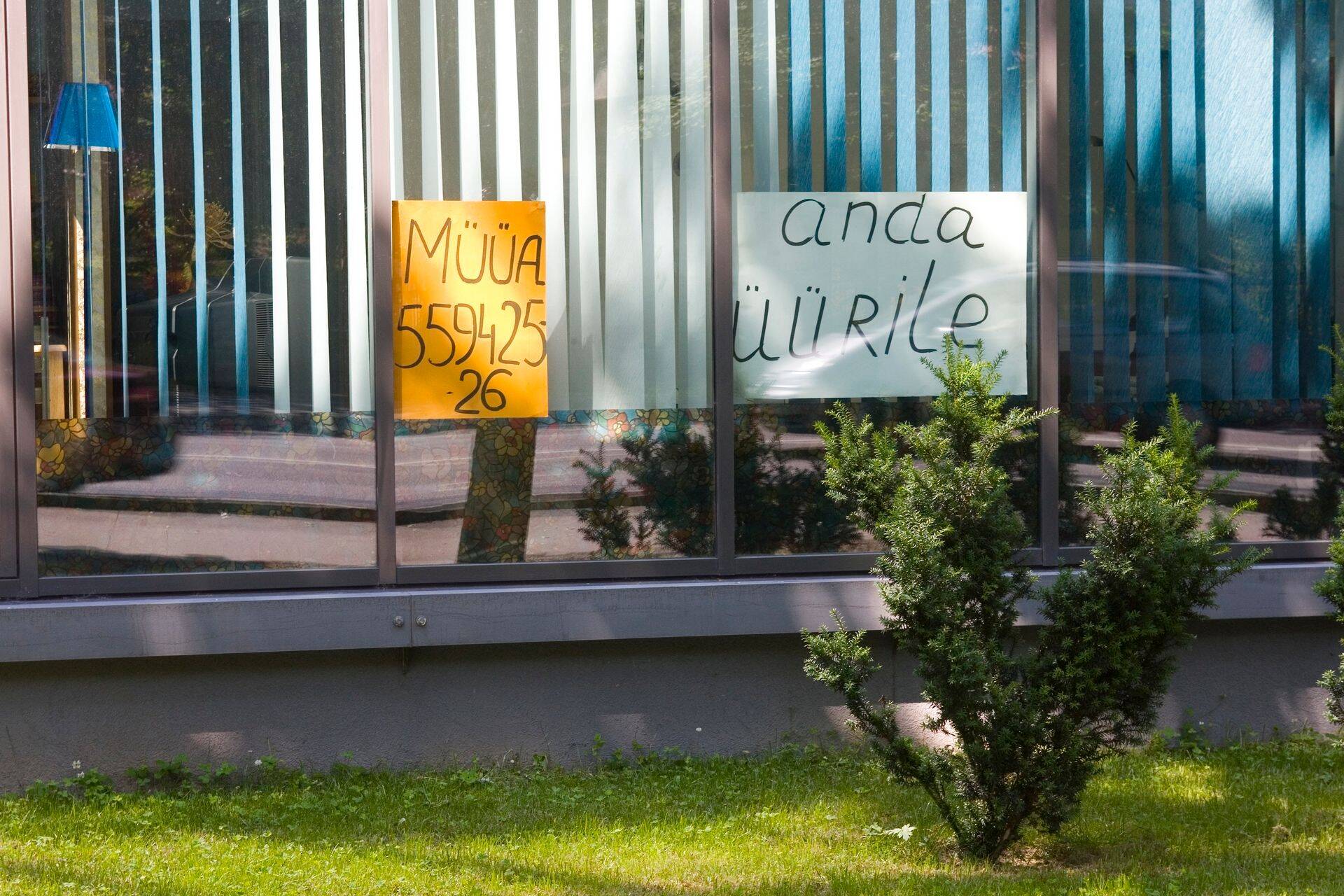 Kinnisvara üürimise kuulutus.