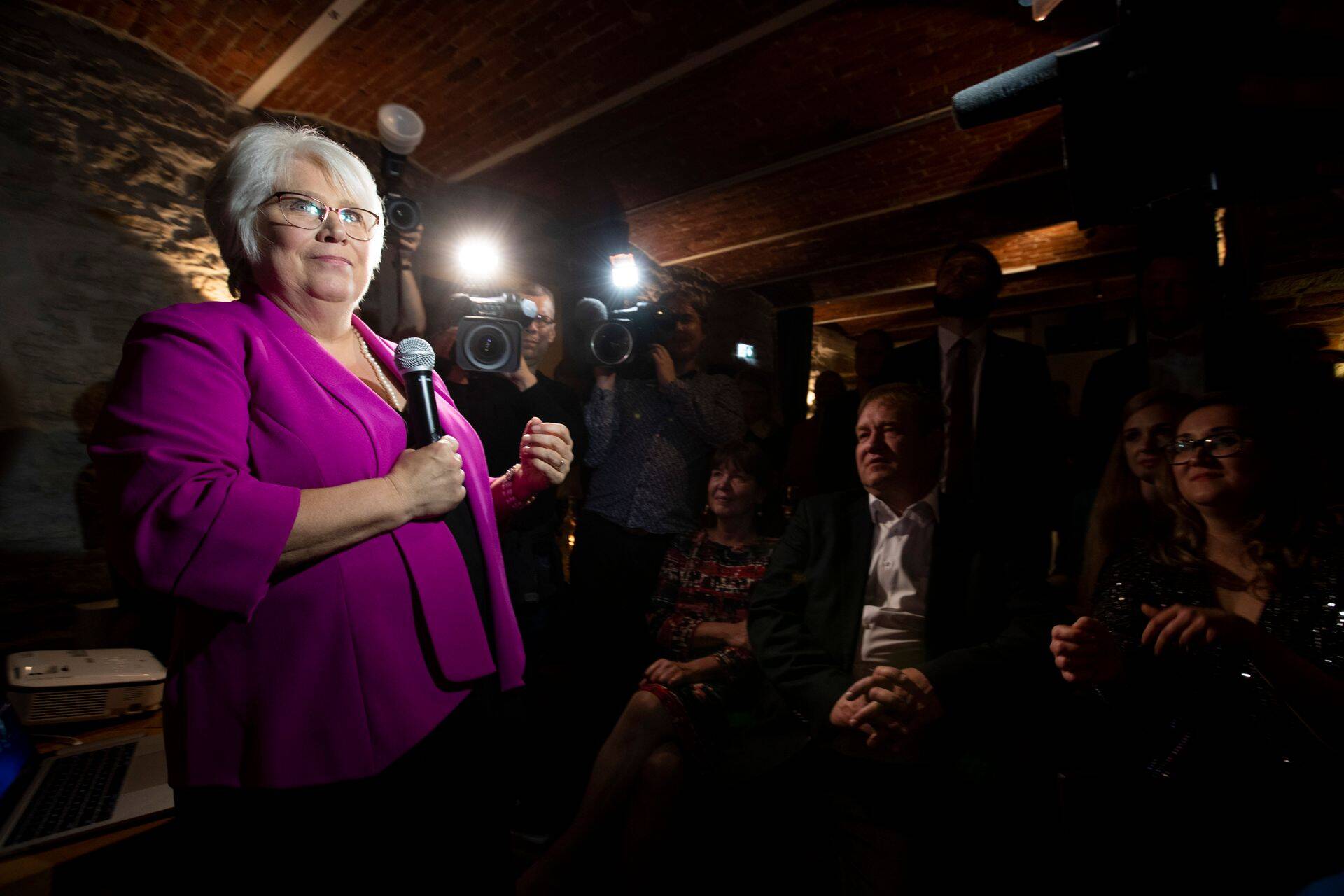 Marina Kaljurand 2019. aastal Euroopa Parlamendi valimiste õhtul sotsiaaldemokraatide peol.