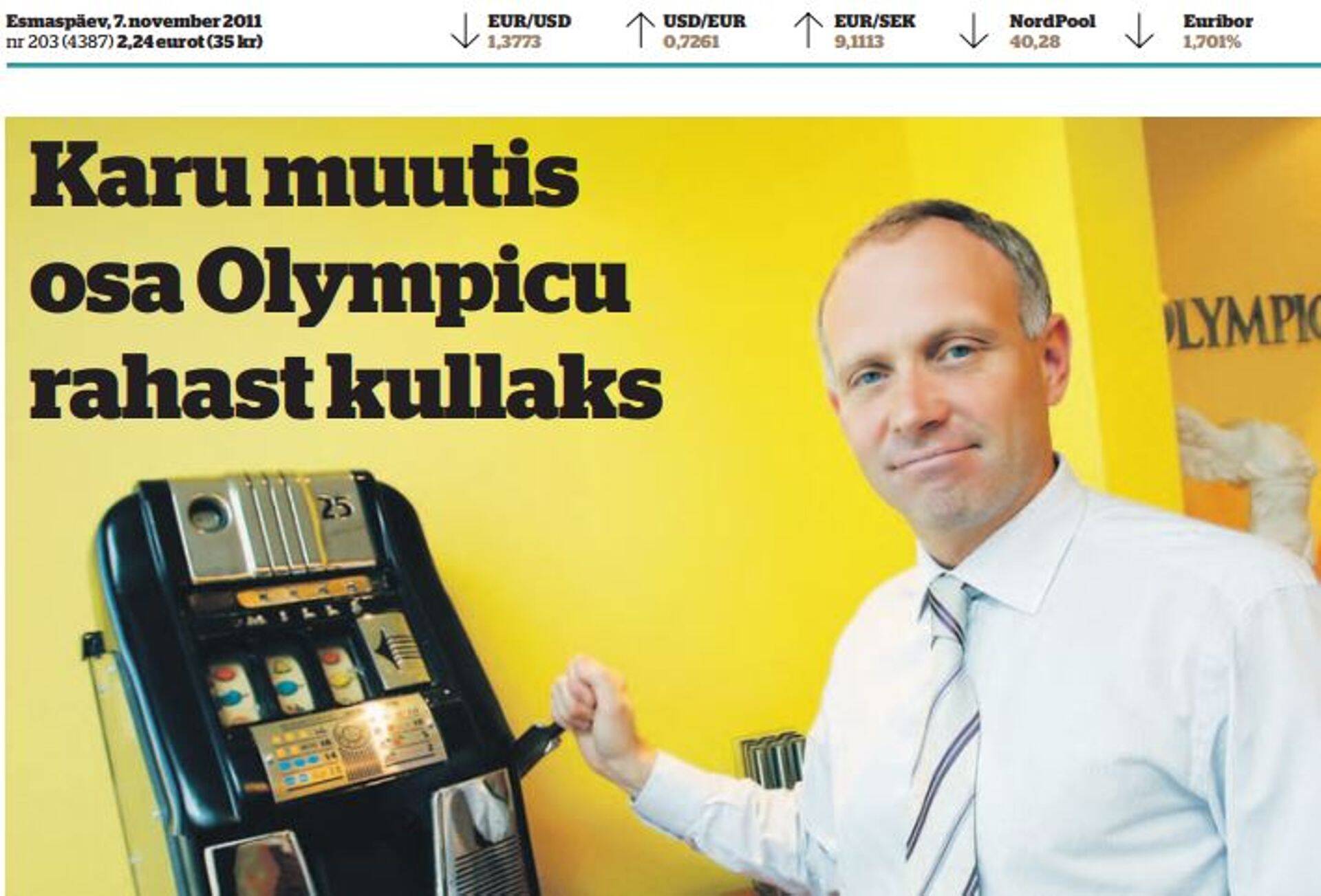 Äripäeva esikaas 2011. aastal Armin Karuga.