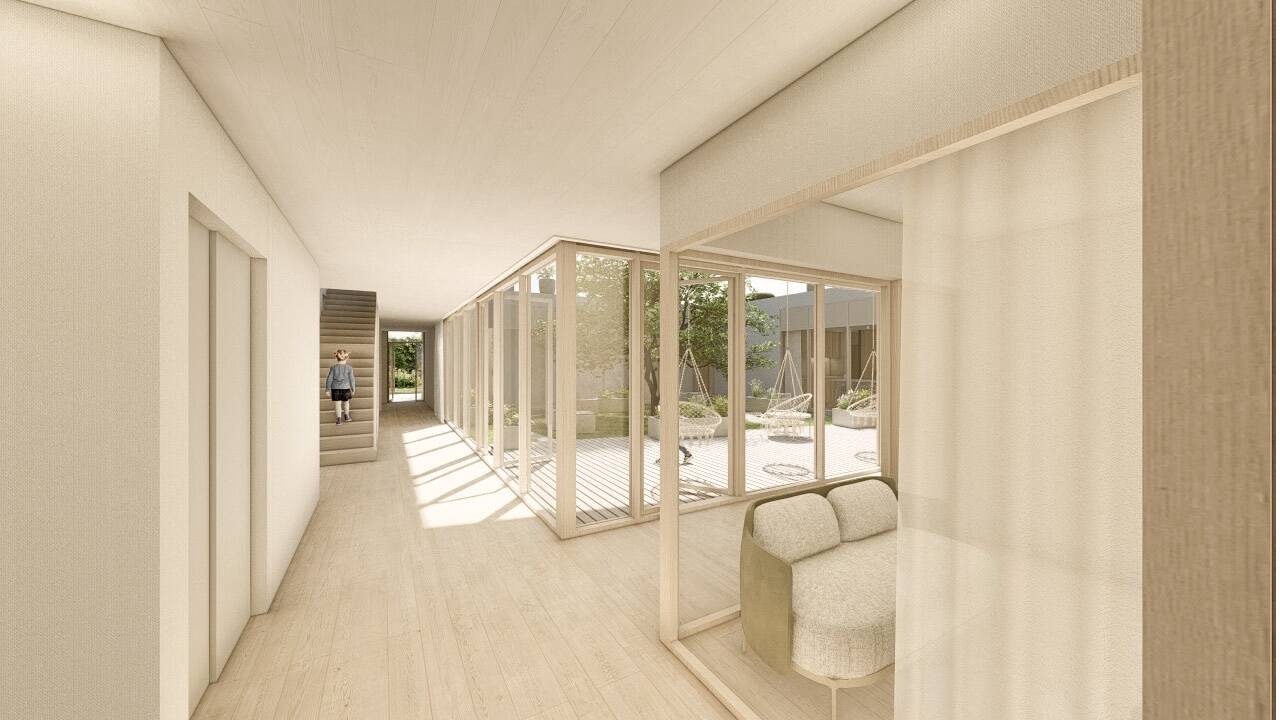 Välditud on pikki klaustrofoobilisi koridore ning ühisruumid lähevad sujuvalt üksteiseks üle.