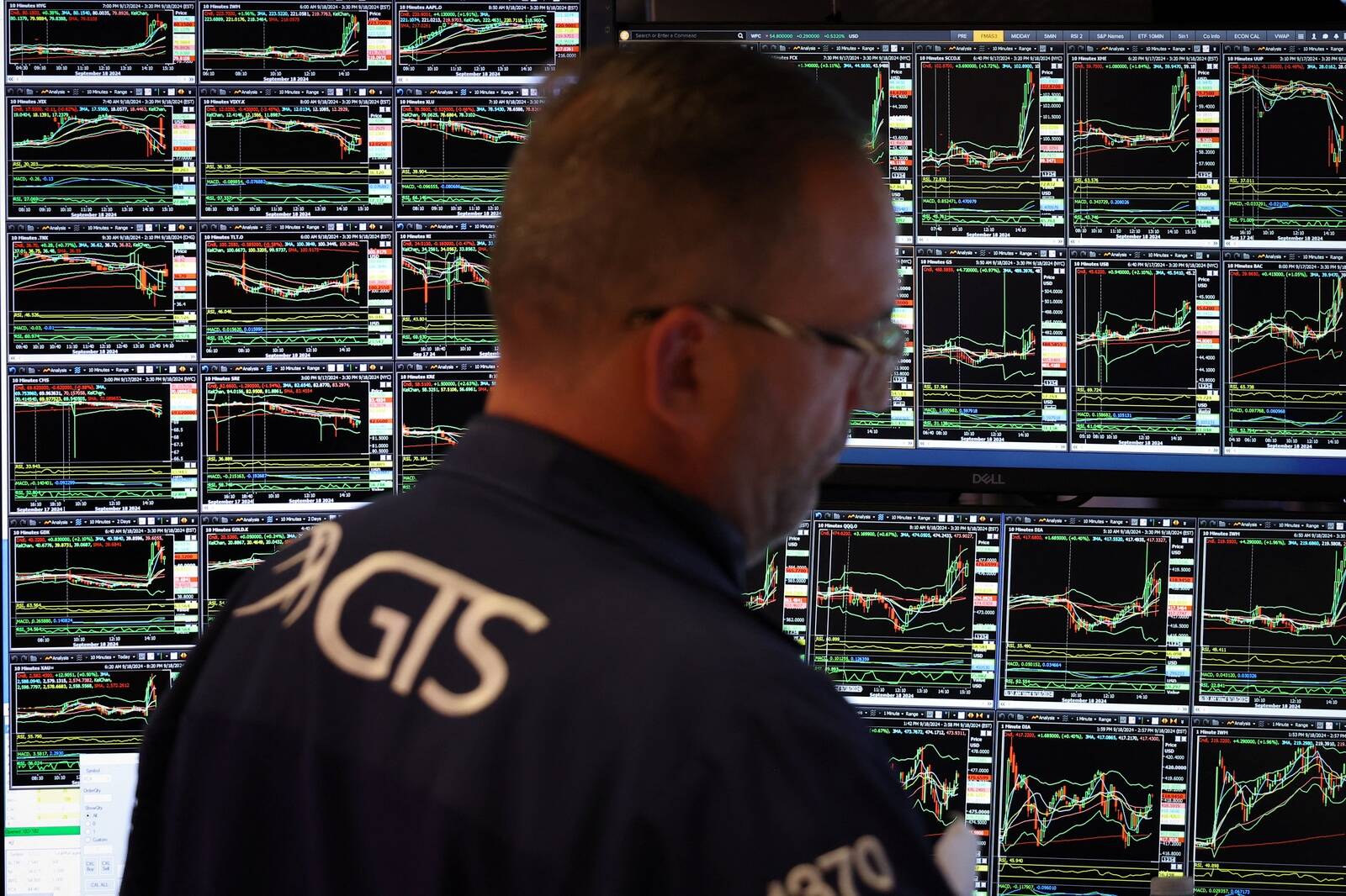Maakler NYSE börsil.