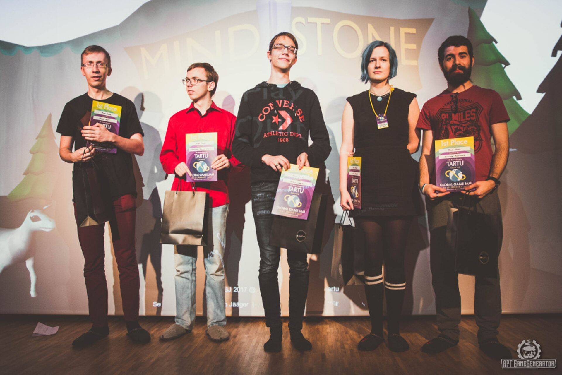 2017 võitja meeskond Daniel Kütt, Leene Künnap, Stanislav B, Joosep Jääger.