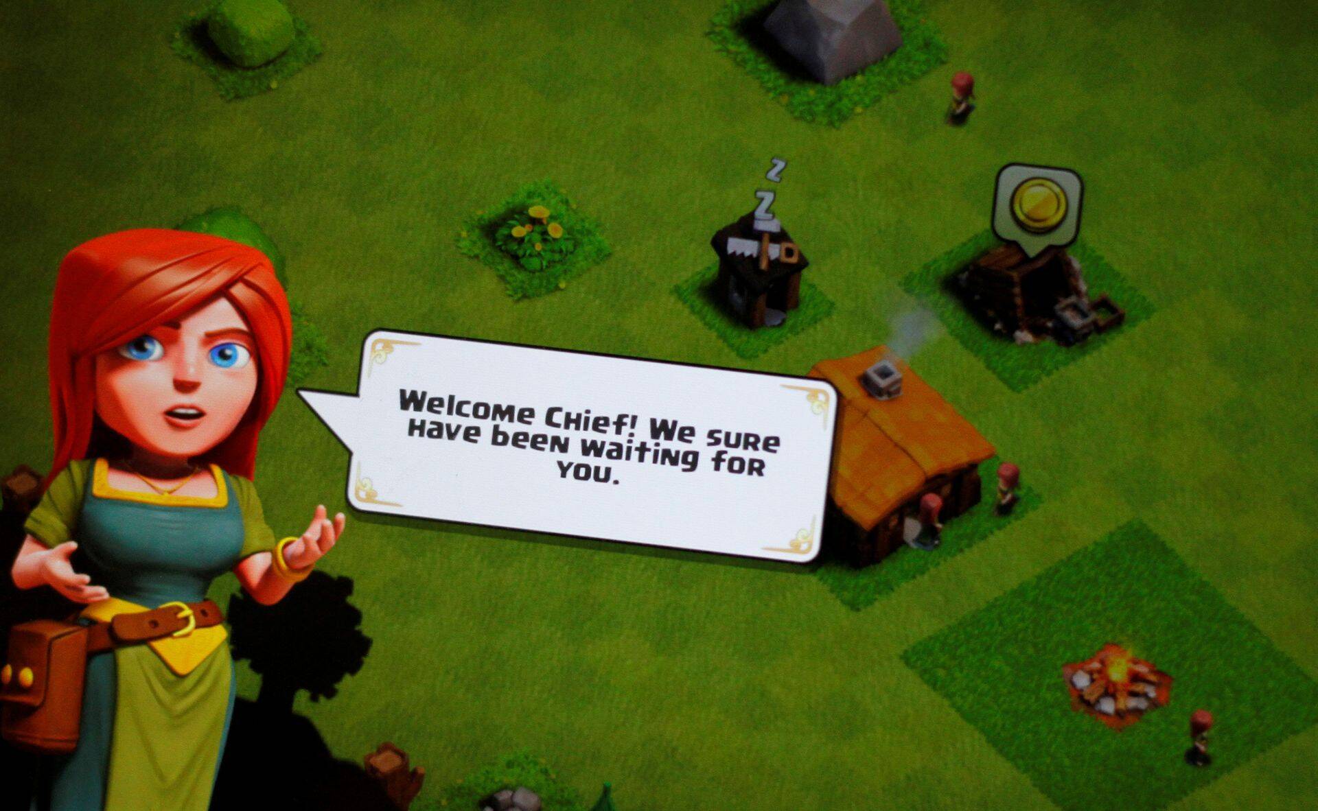 "Clash of Clans" mobiilimängu avaleht, see on üks Supercelli neljast hittmängust.
