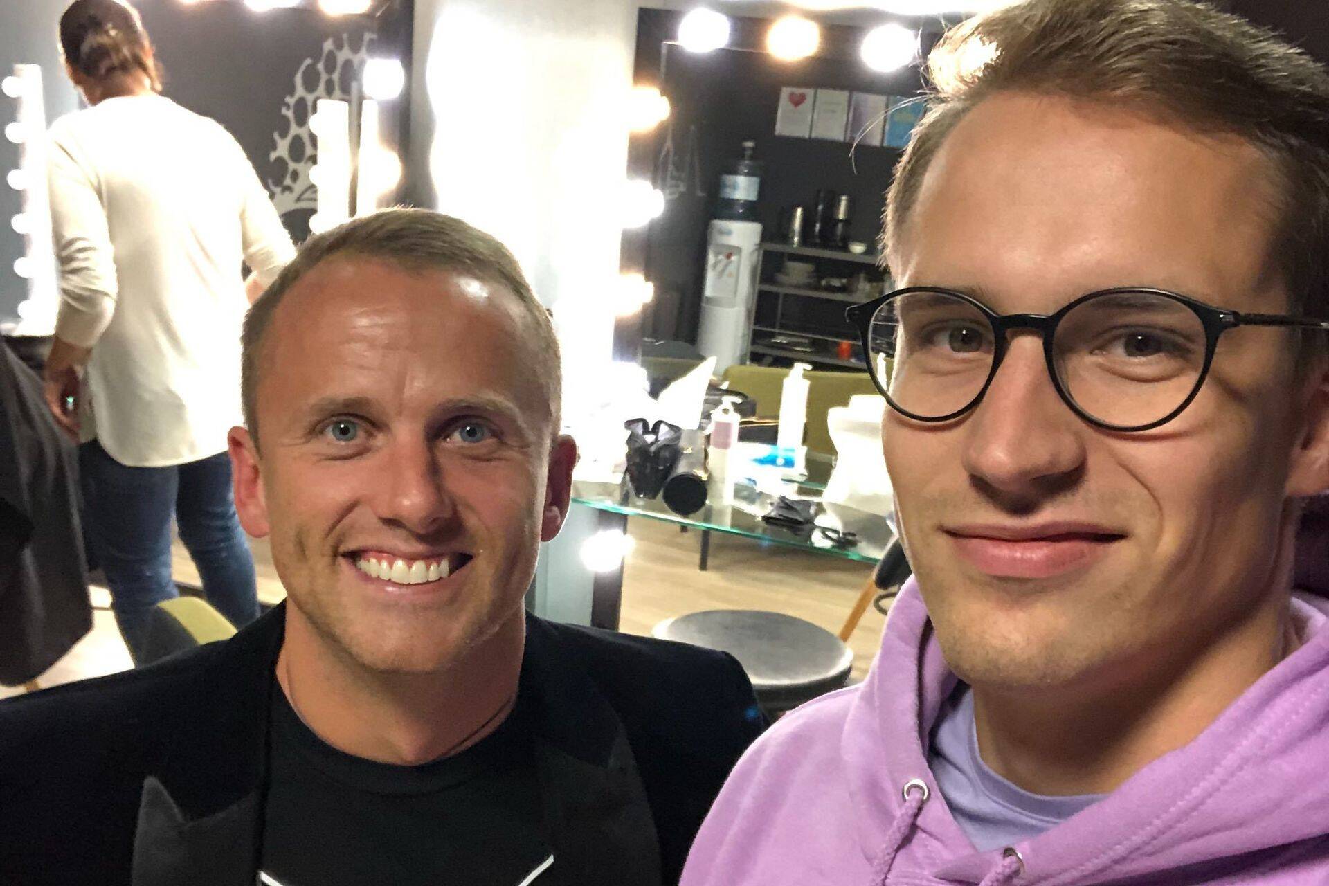 Idufirma Promoty esimene investor Kristjan Raude ja Promoty kaasasutaja ja tegevjuht Aleks Koha saate "Ringvaade" salvestuse eel.