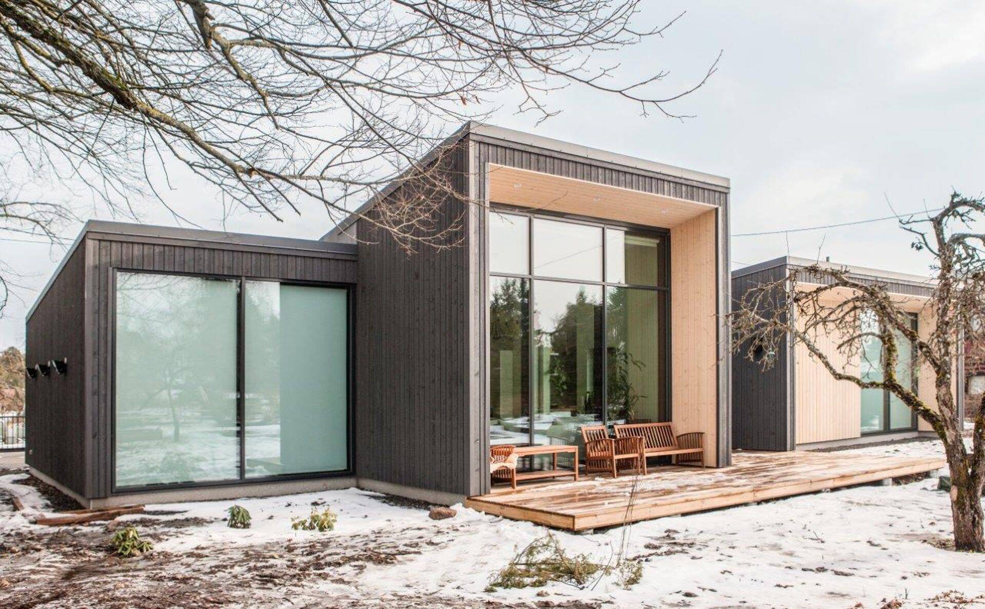 Timbeco tehases toodetud elementidest valminud eramu Eestis.