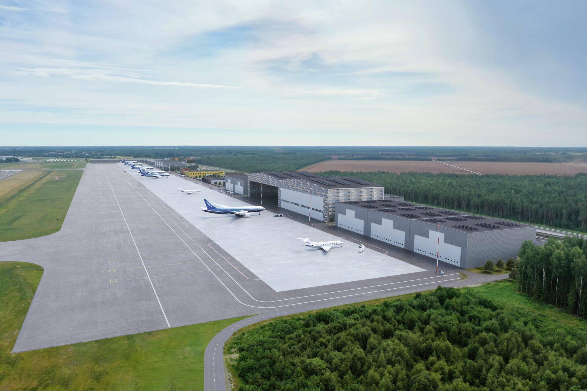 Airport City lennujaama lõunaküljel paiknev arendus (Foto: AS Tallinna Lennujaam).