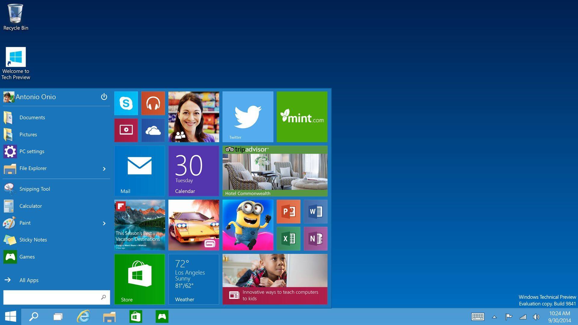 Старт-меню Windows 10