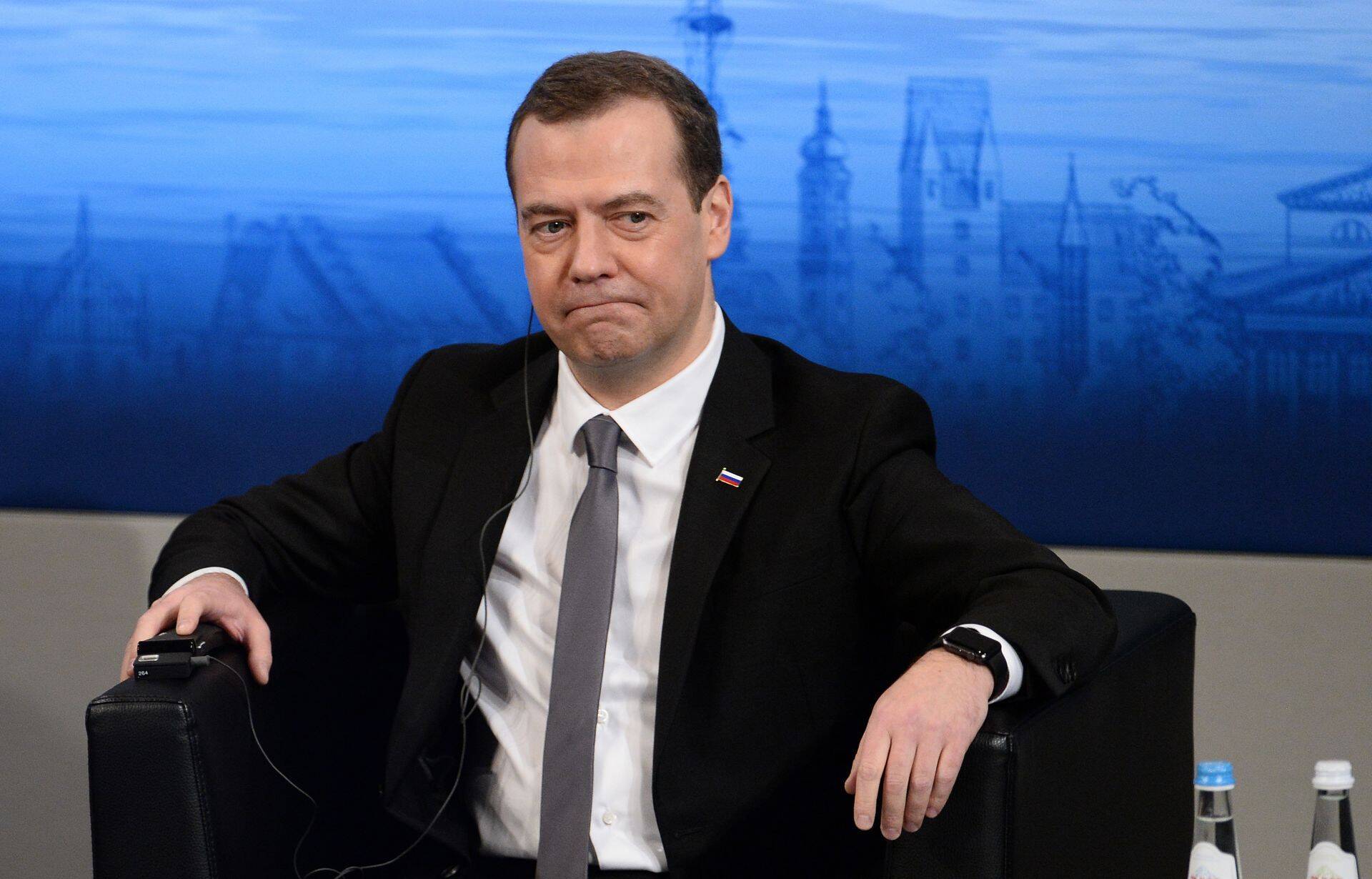 Venemaa peaminister Dmitri Medvedev laupäeval Münchenis julgeolekukonverentsil.