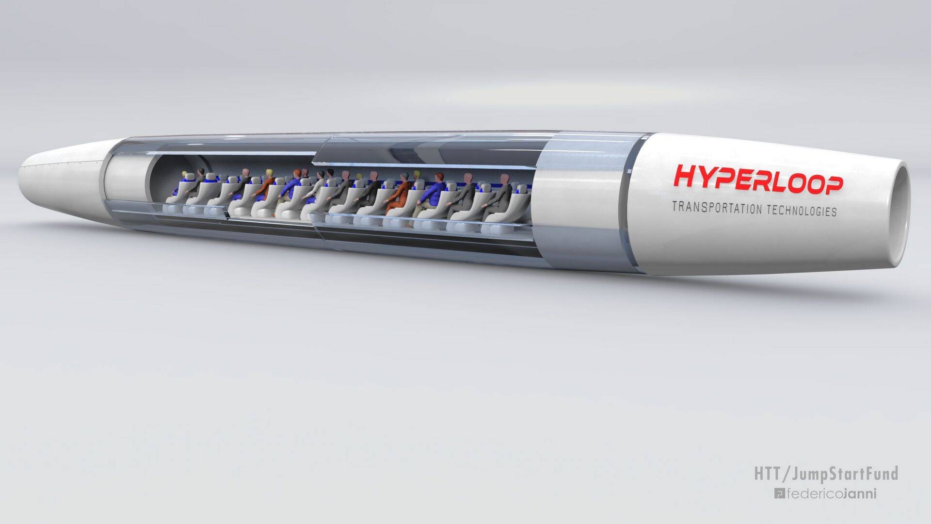 Hyperloop Transportation Technologies töötab välja sellist Hyperloopi kapslit.