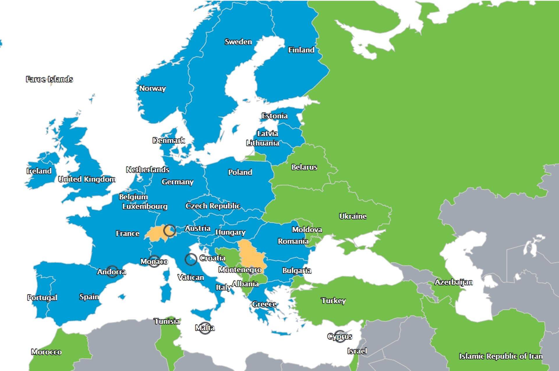 Roheline kaart on kohustuslik roheliseks märgitud riikides, kuid kindluse mõttes võiks see olla kaasas ka teistes riikides.