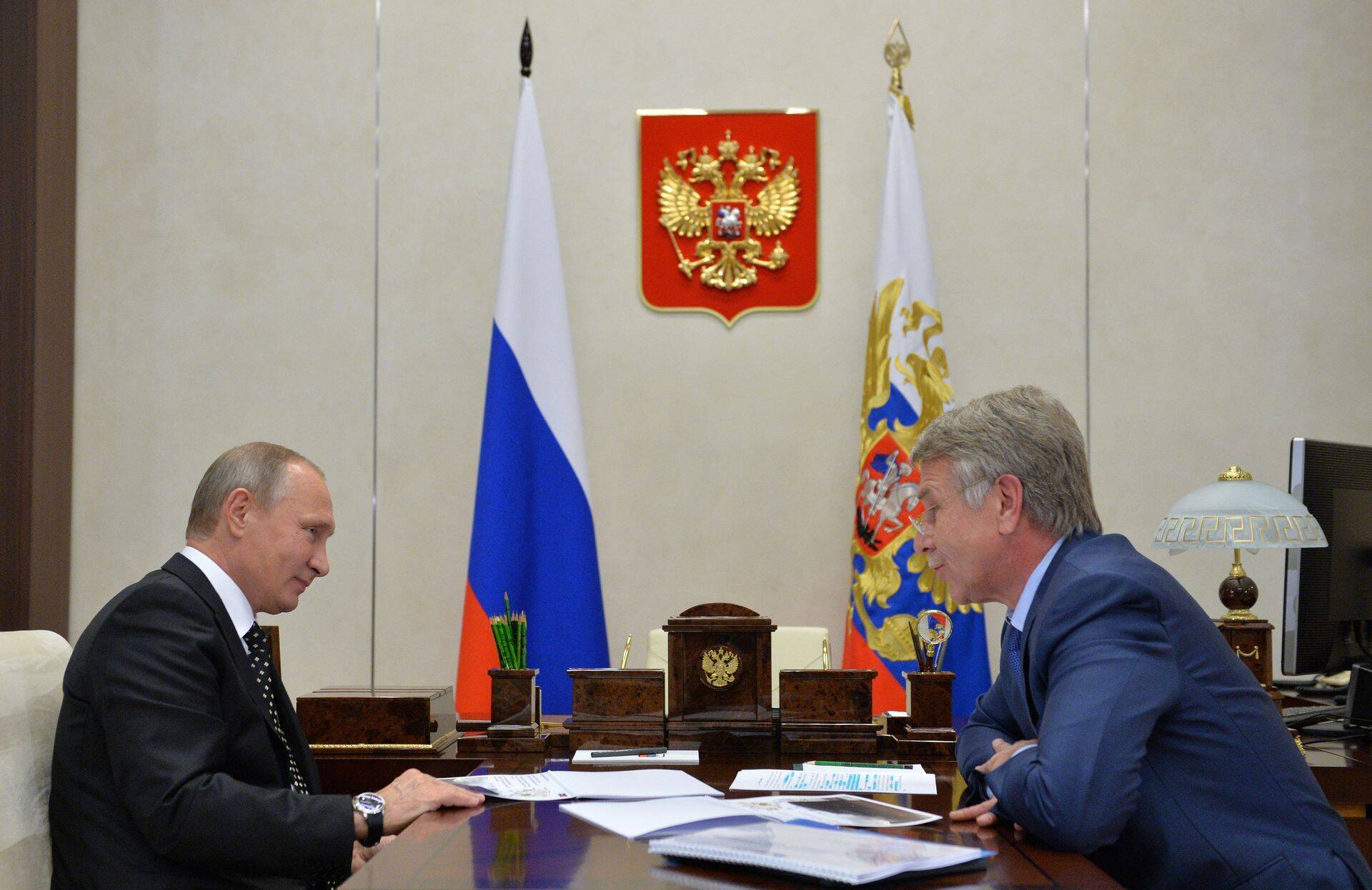 Leonid Mihelson kohtub Vladimir Putiniga.