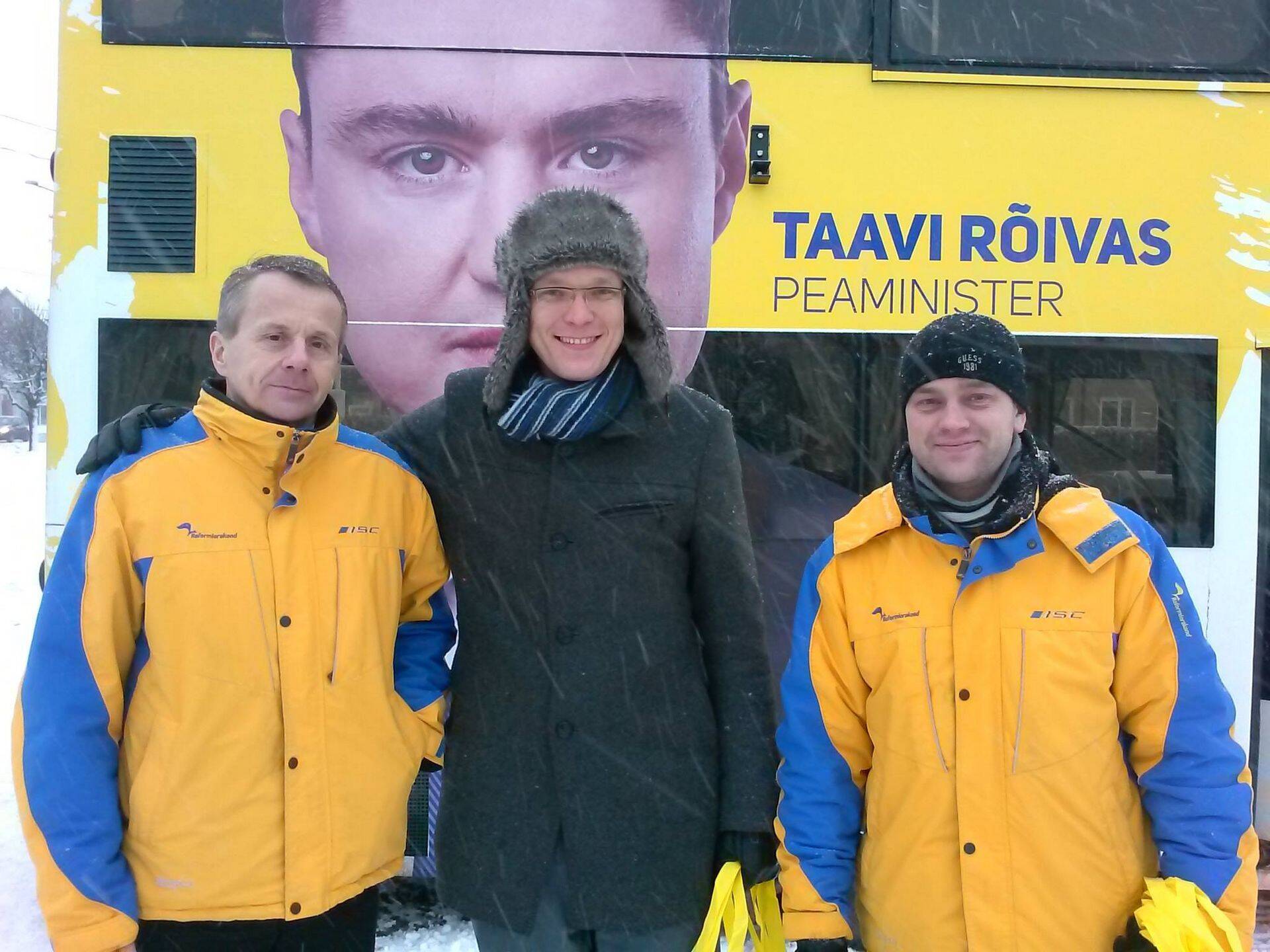 Reformierakonna kandidaadid Järva- ja Viljandimaal Janno Lehemets (paremal), Rait Pihelgas ja Jürgen Ligi.