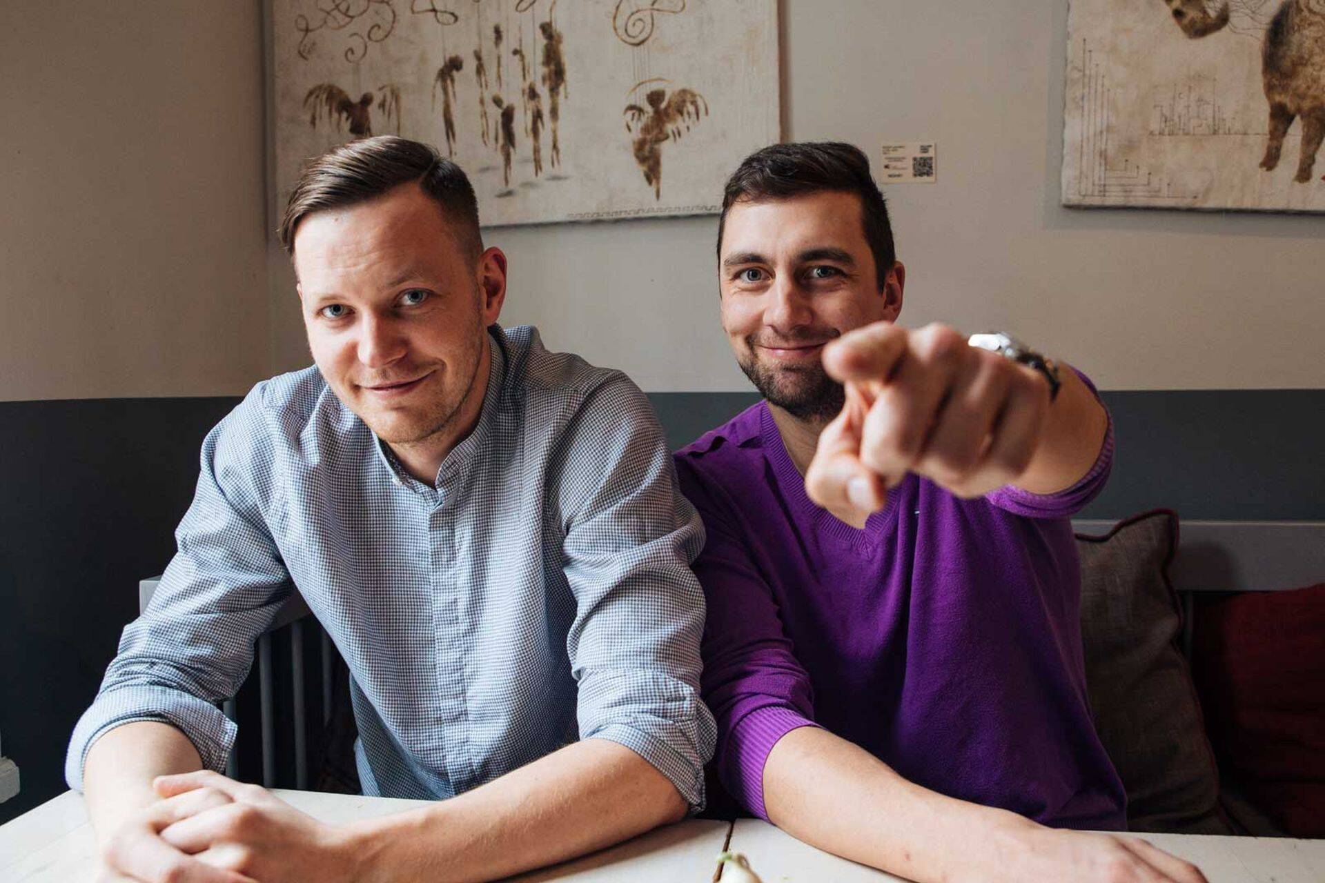 Boost Yourselfi asutajad Sven Nuum (vasakul) ja Teet Torim jagavad oma kogemusi veebipoe tegemisel.