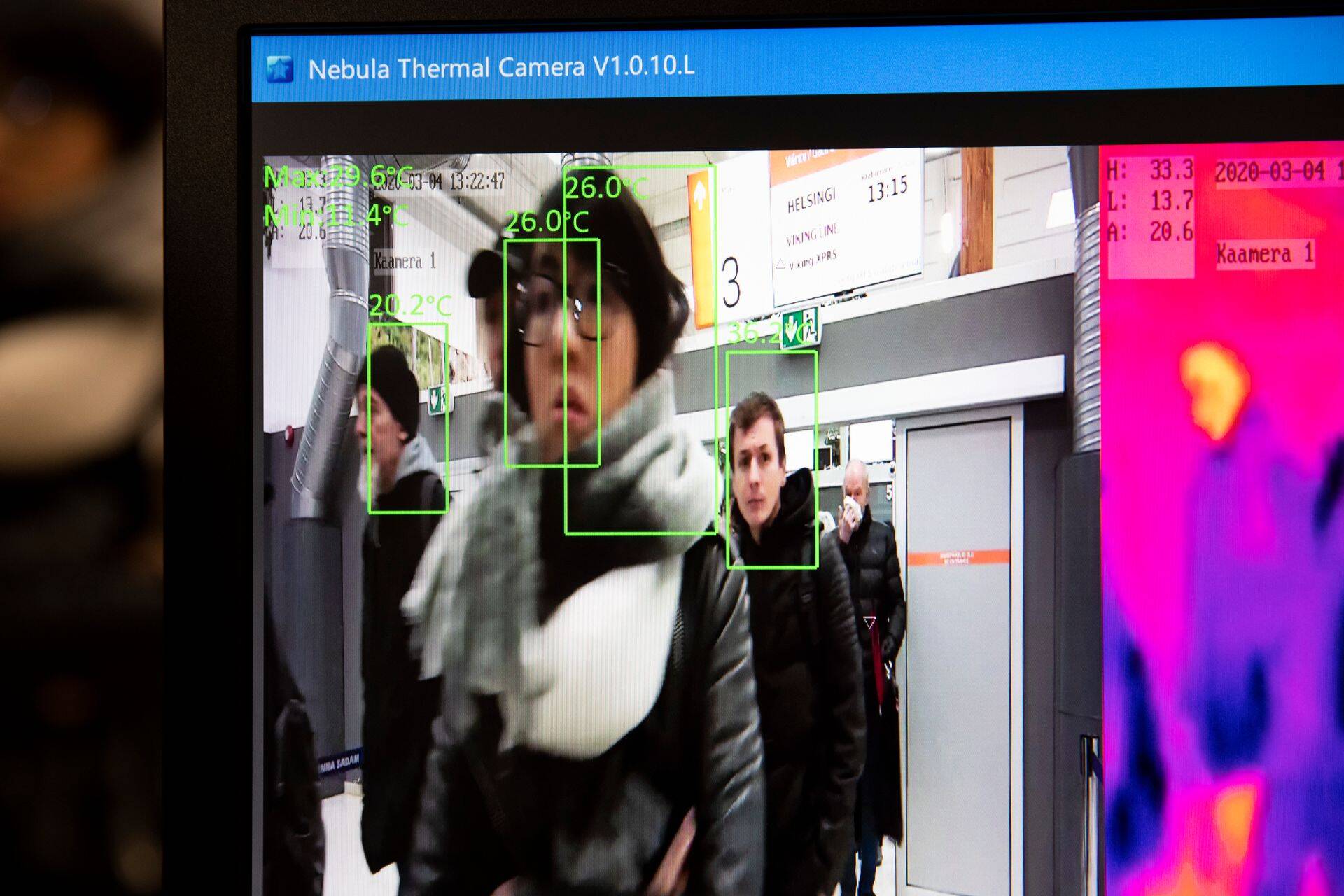 Koroonaviiruse tõkestamise ühe meetmena on Tallinna Vanasadamas kasutusel termokaamerad.