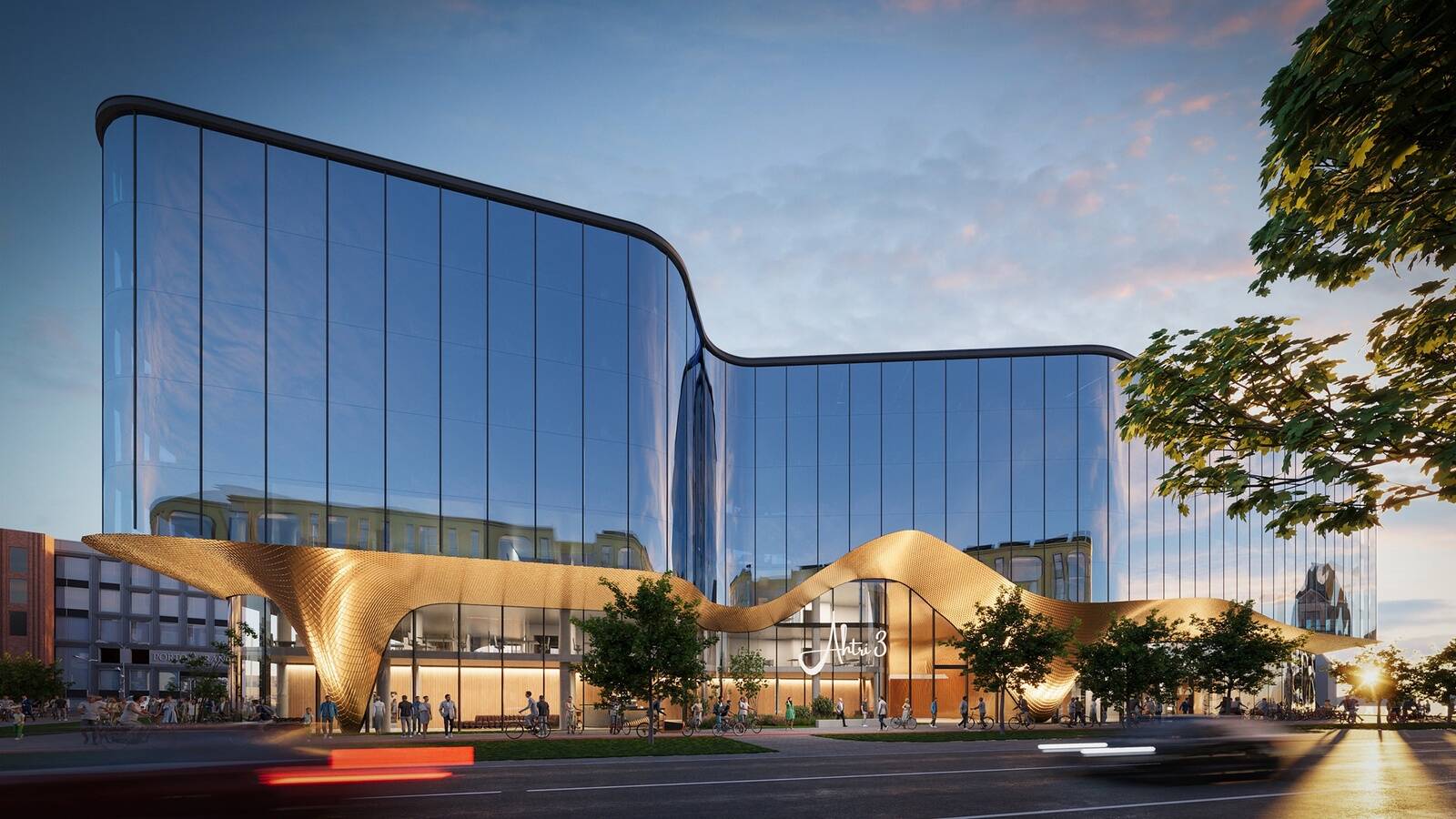 Uutesse ruumidesse aadressil Ahtri 3 kolib SEB 2028. aasta teisel poolel (Visuaal: arhitektuuribürood Arhitekt 11 ja HGA).