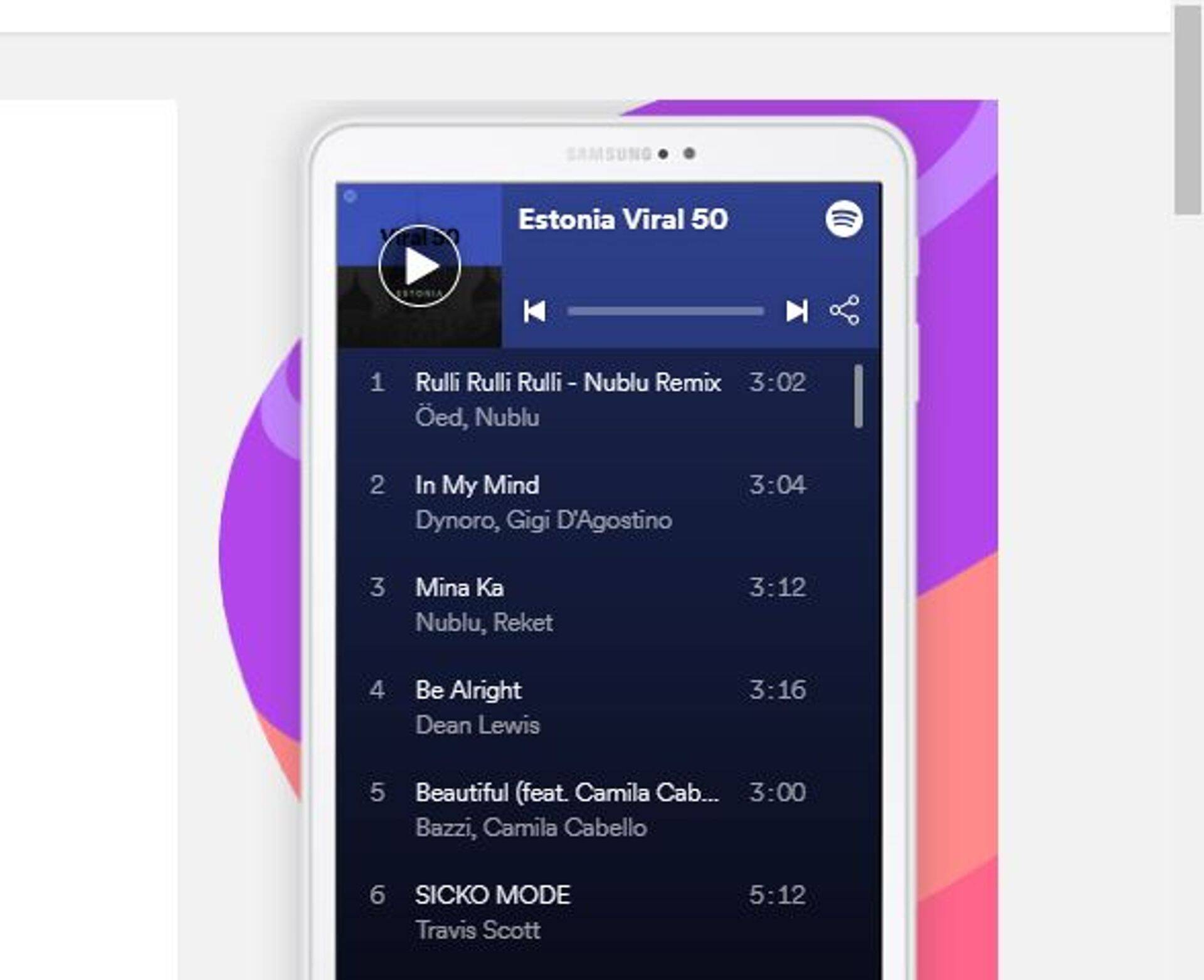 Spotify muusikateenus.