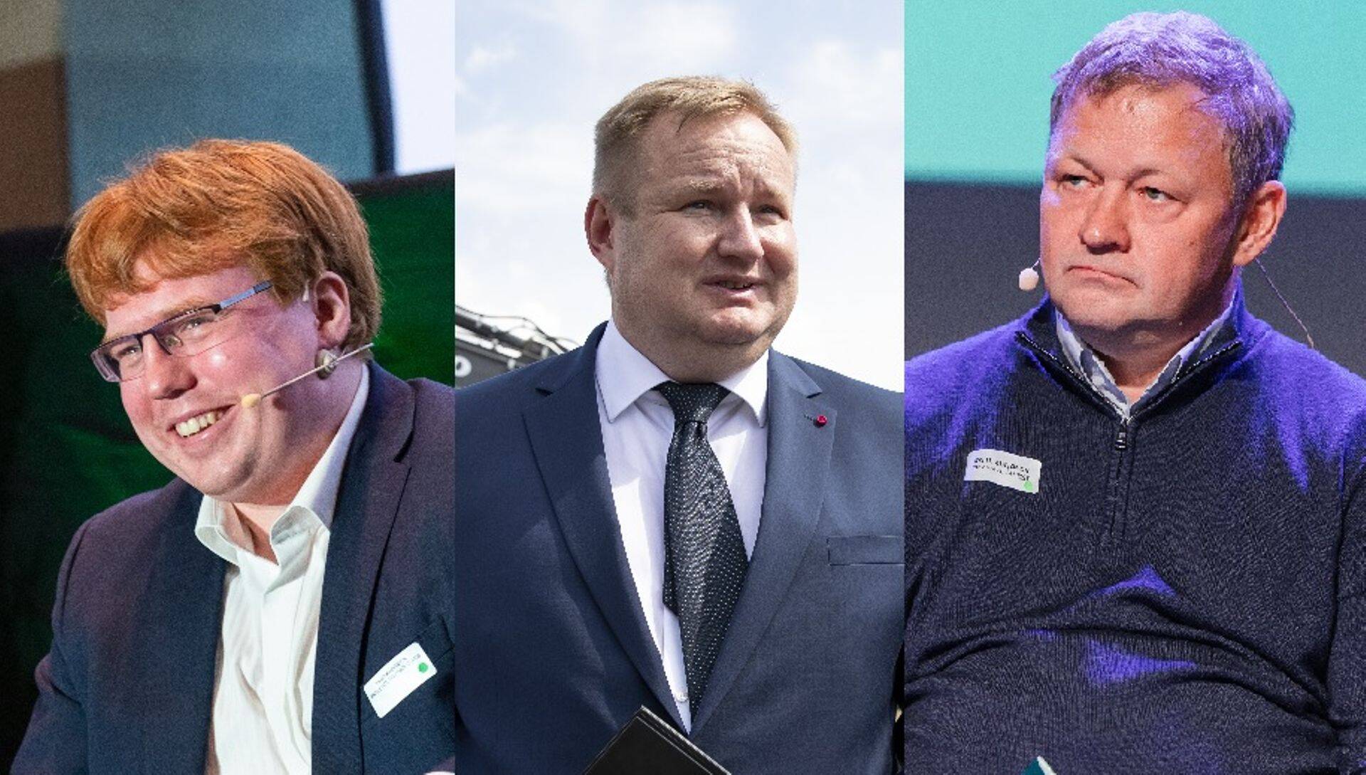 Aasta tööstur 2023 nominendid Taavi Madiberk, Raivo Vasnu ja Raul Kirjanen.