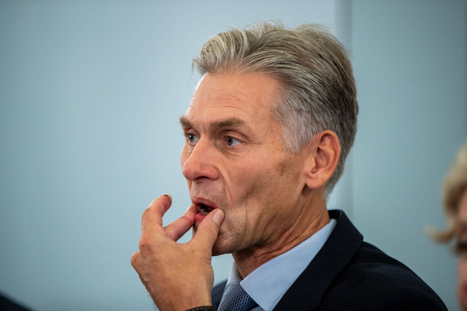 Danske Bank pressikonverents Kopenhaagenis, panga juht on veel Thomas Borgen.