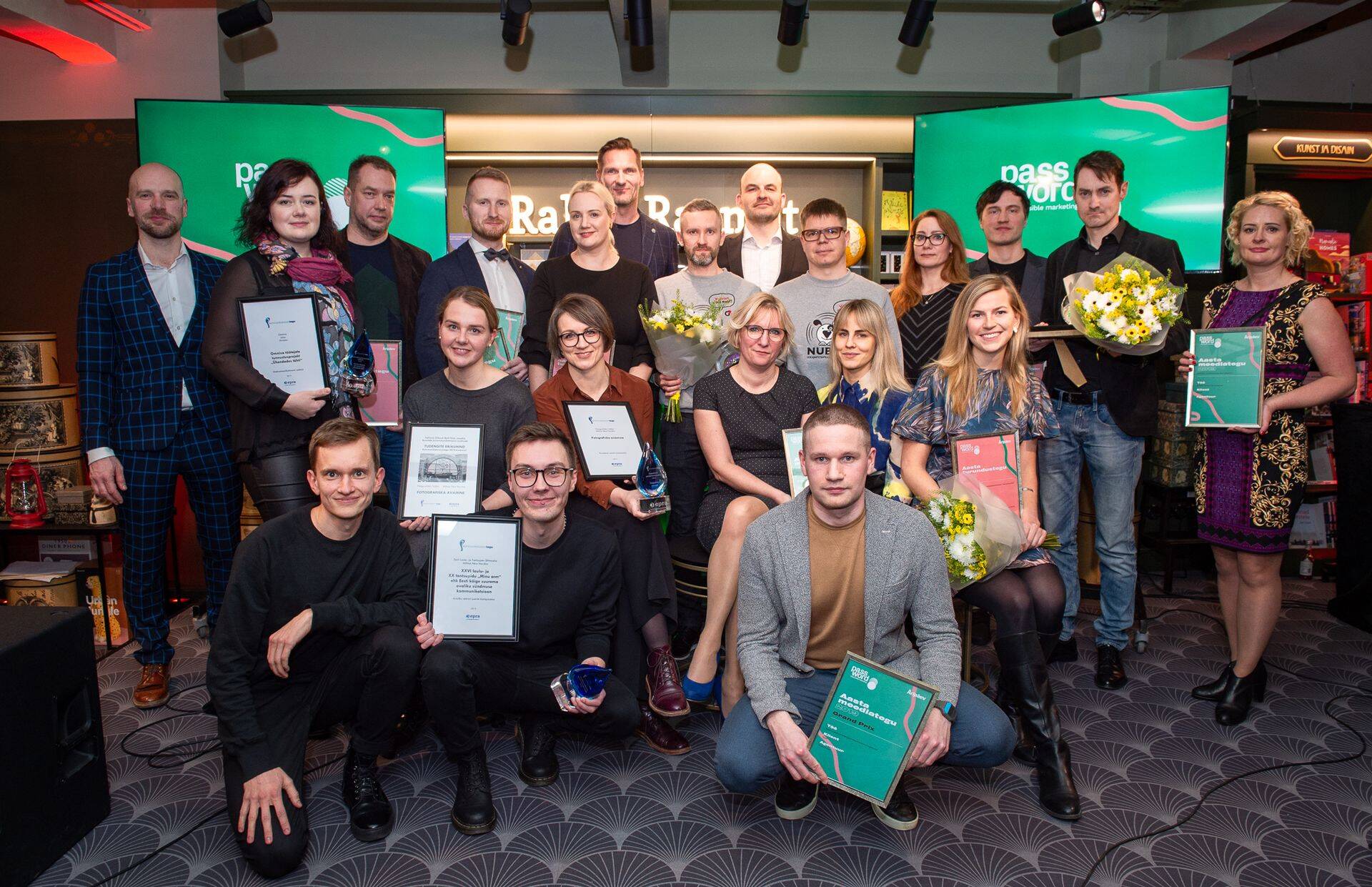 Eesti turunduse parimate autasustamine turunduskonverentsi Password auhinnapeol 4. märtsil 2020 Vanalinna Rahva Raamatus.