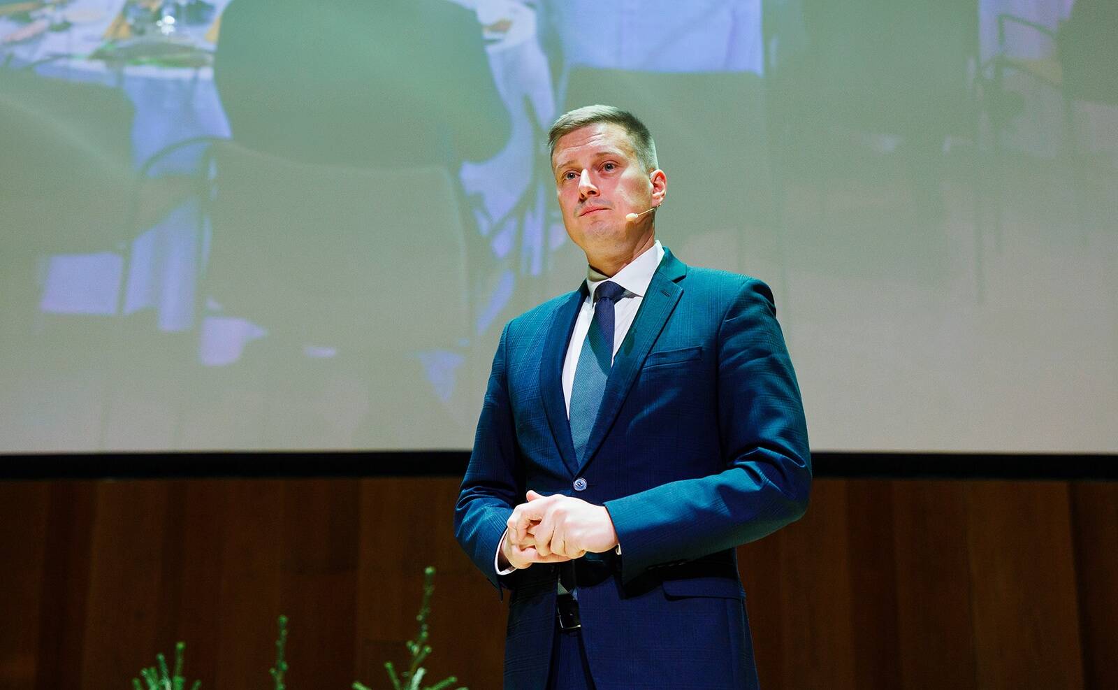 Majandus- ja tööstusminister Erkki Keldo konverentsil Tööstuse äriplaan 2025.