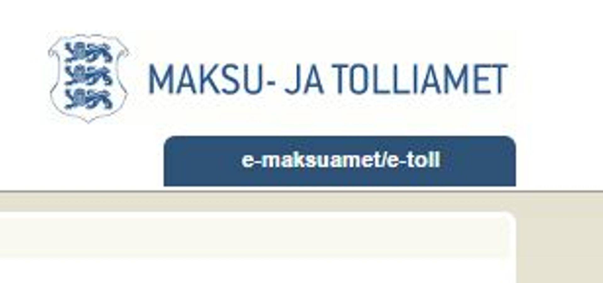E-maksuametisse sisenemine maksu- ja tolliameti kodulehel.