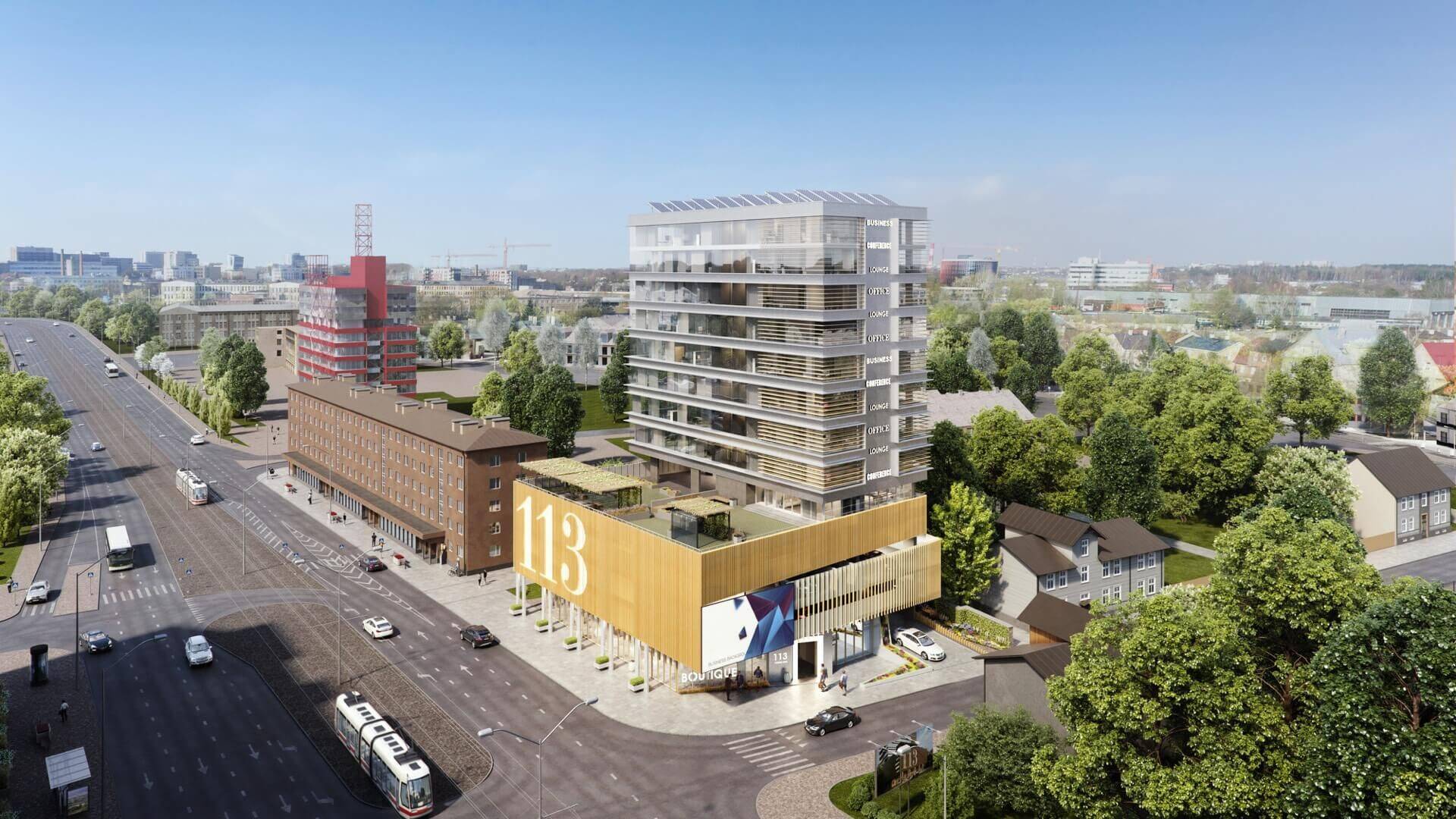 Roheline kõrghoone kerkib Pärnu maantee ja Rapla tänava nurgale aastaks 2021