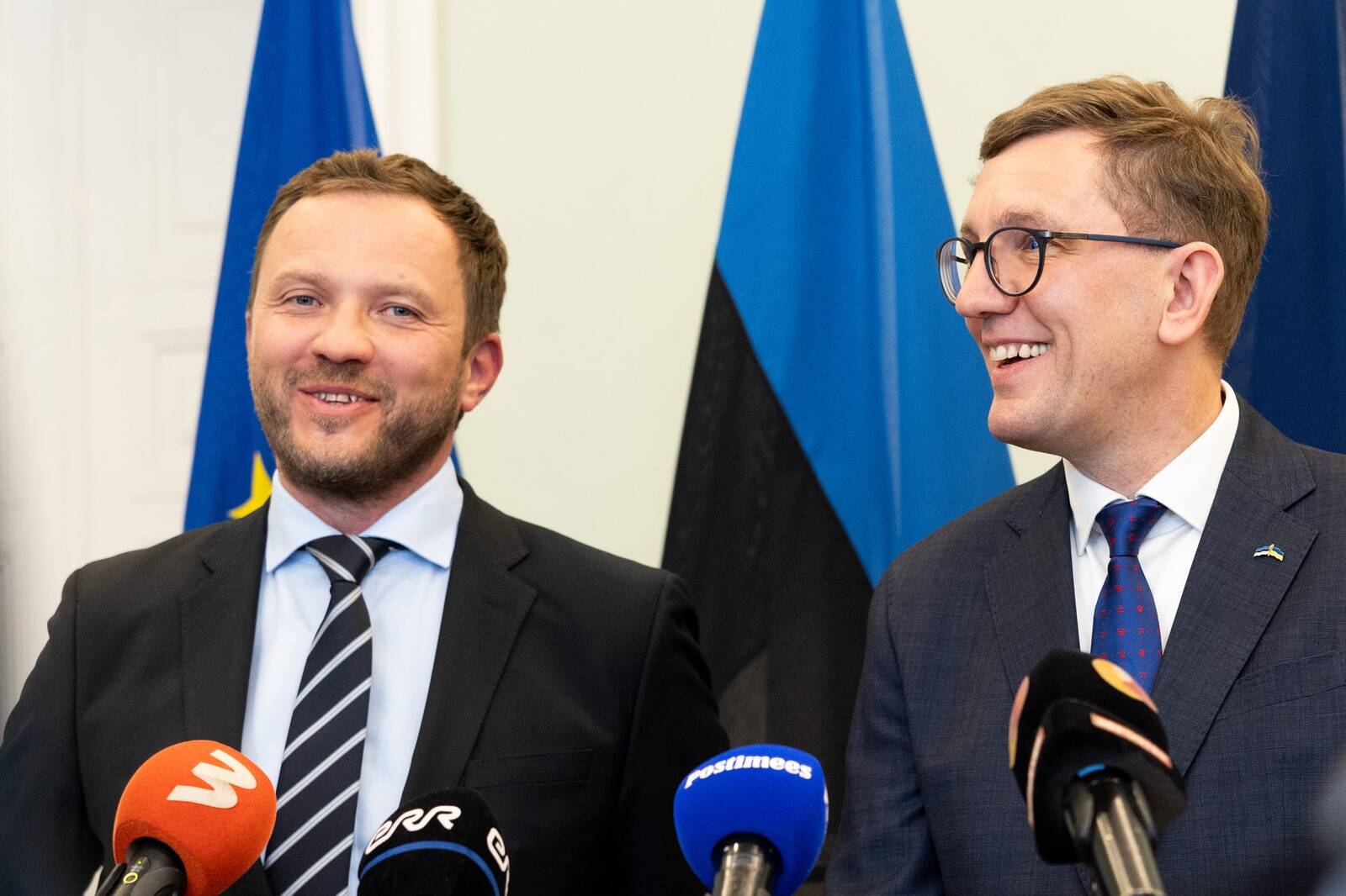 Valitsus jätkab koosseisus Eesti 200 ja Reformierakond. Fotol Margus Tsahkna ning Kristen Michal.