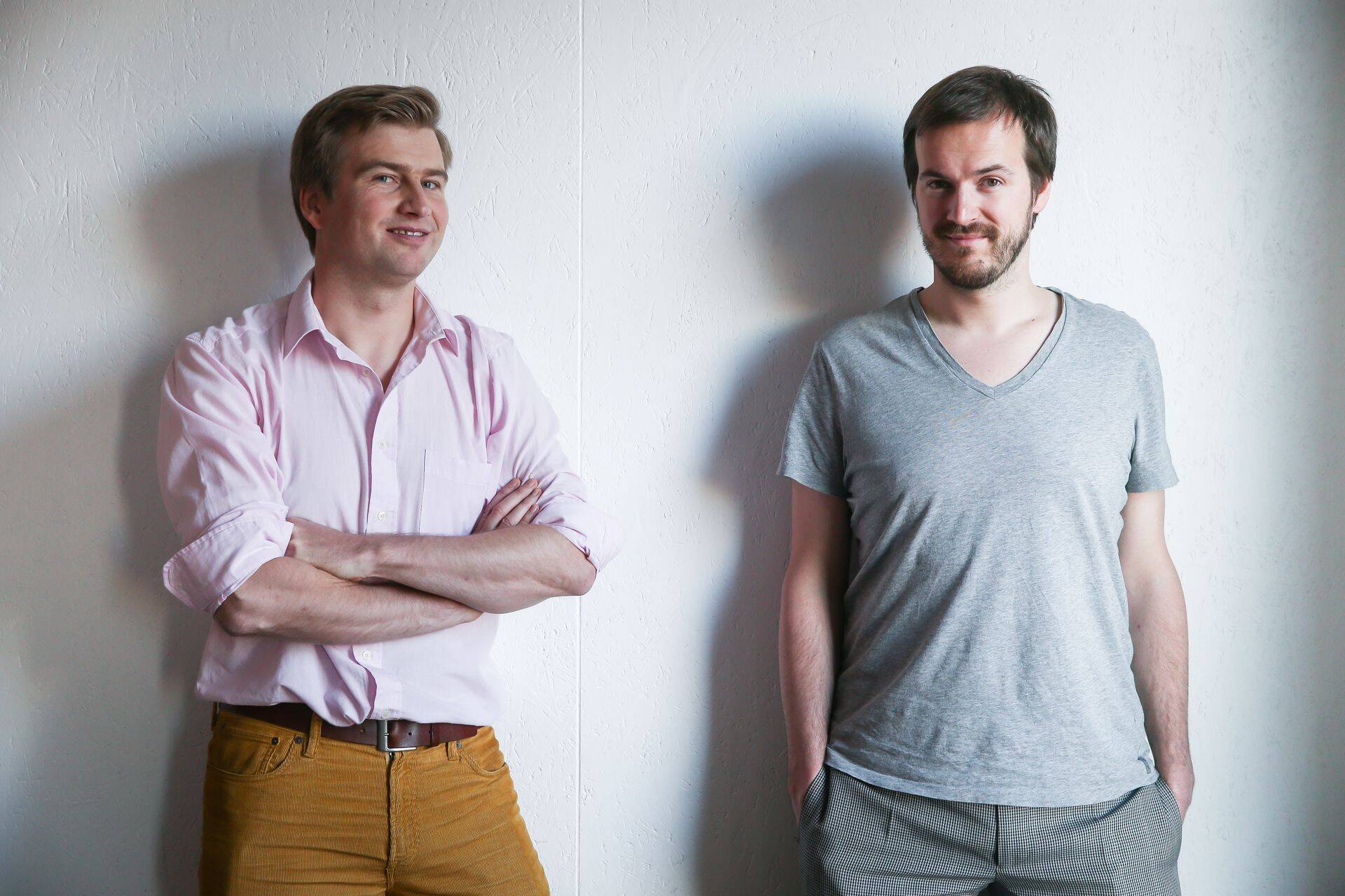Valuutaülekannete firma TransferWise asutajad Kristo Käärmann (vasakul) ja Taavet Hinrikus tunnistati Euroopa parimateks idufirma asutajateks.