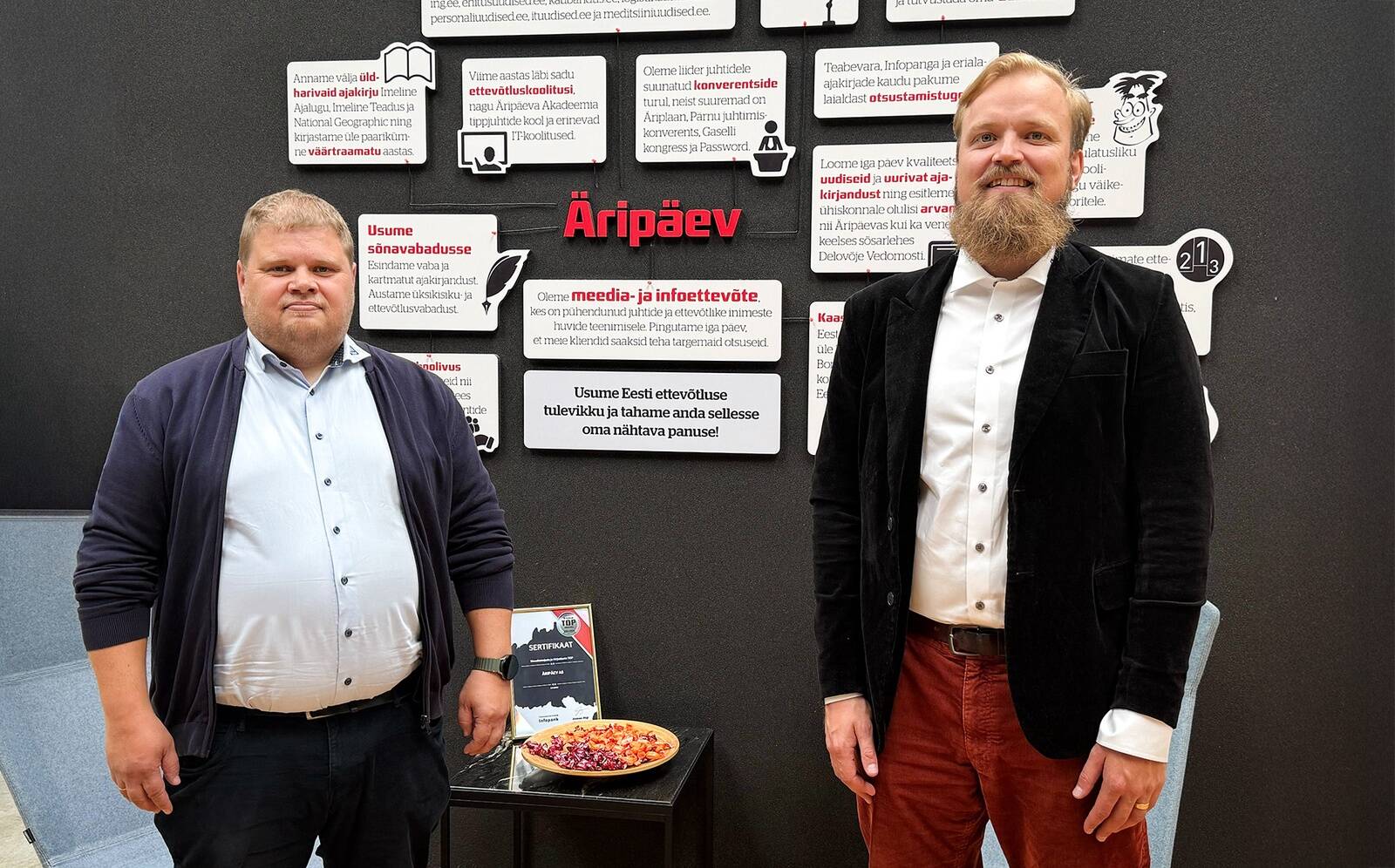 Eesti Masinatööstuse Liidu juht Andri Haran ja ekspordi valdkonna juht Gustav Kotkas.