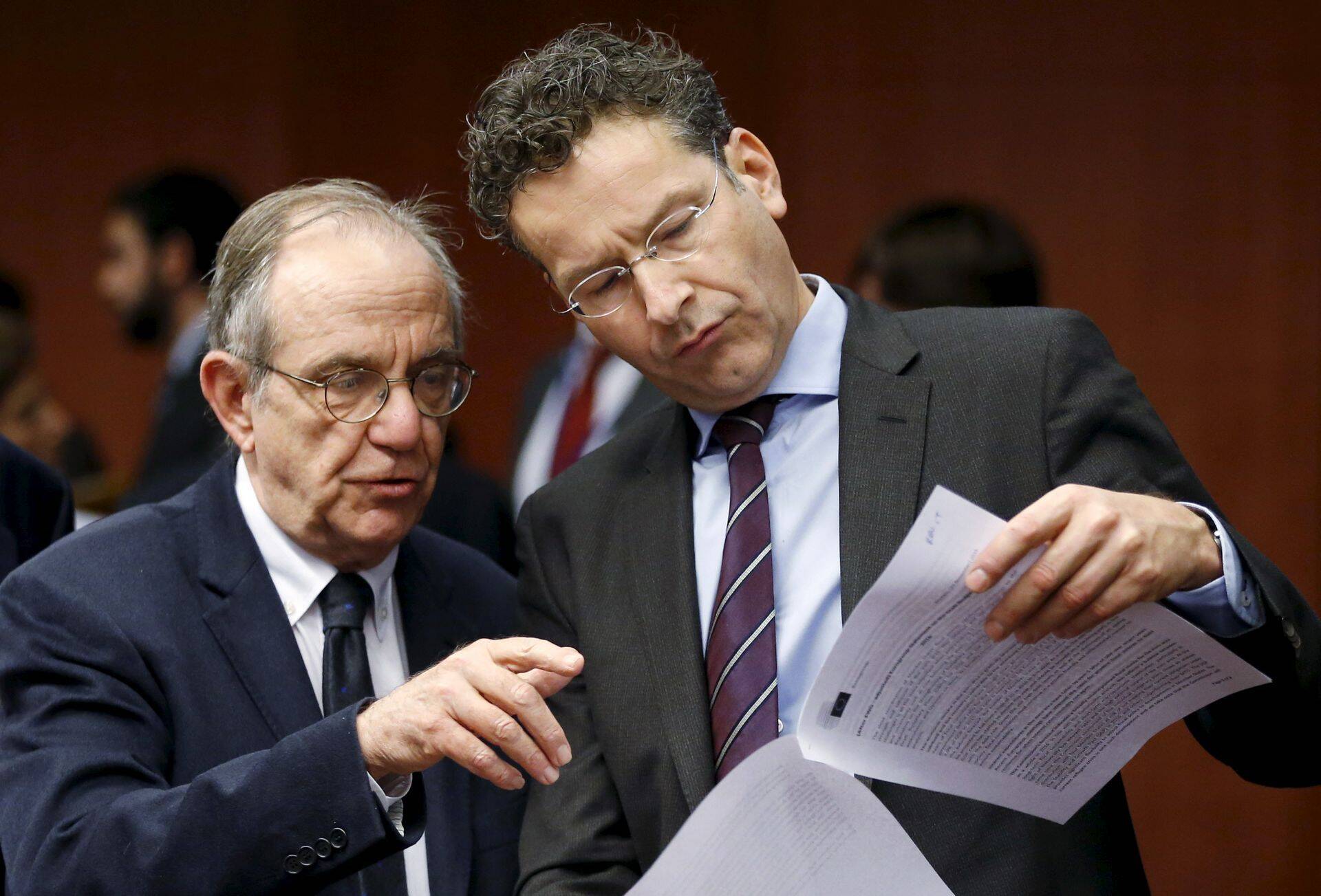 Itaalia rahandusminister Pier Carlo Padoan ja Eurogrupi juht Jeroen Dijsselbloem