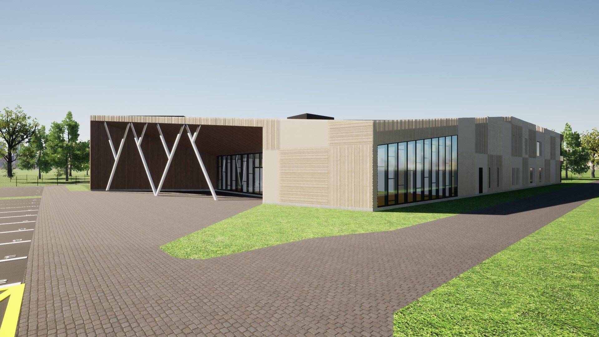 Saue lasteaed peaks valmima tuleva aasta augustis (Visuaal: OÜ Vanalinna Ehitus).