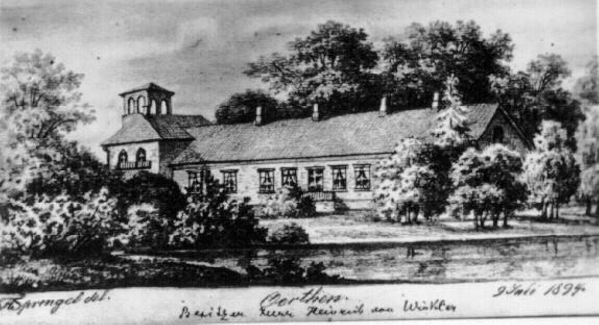 F. A. Sprengleri joonistus Ulvi mõisast aastast 1894.