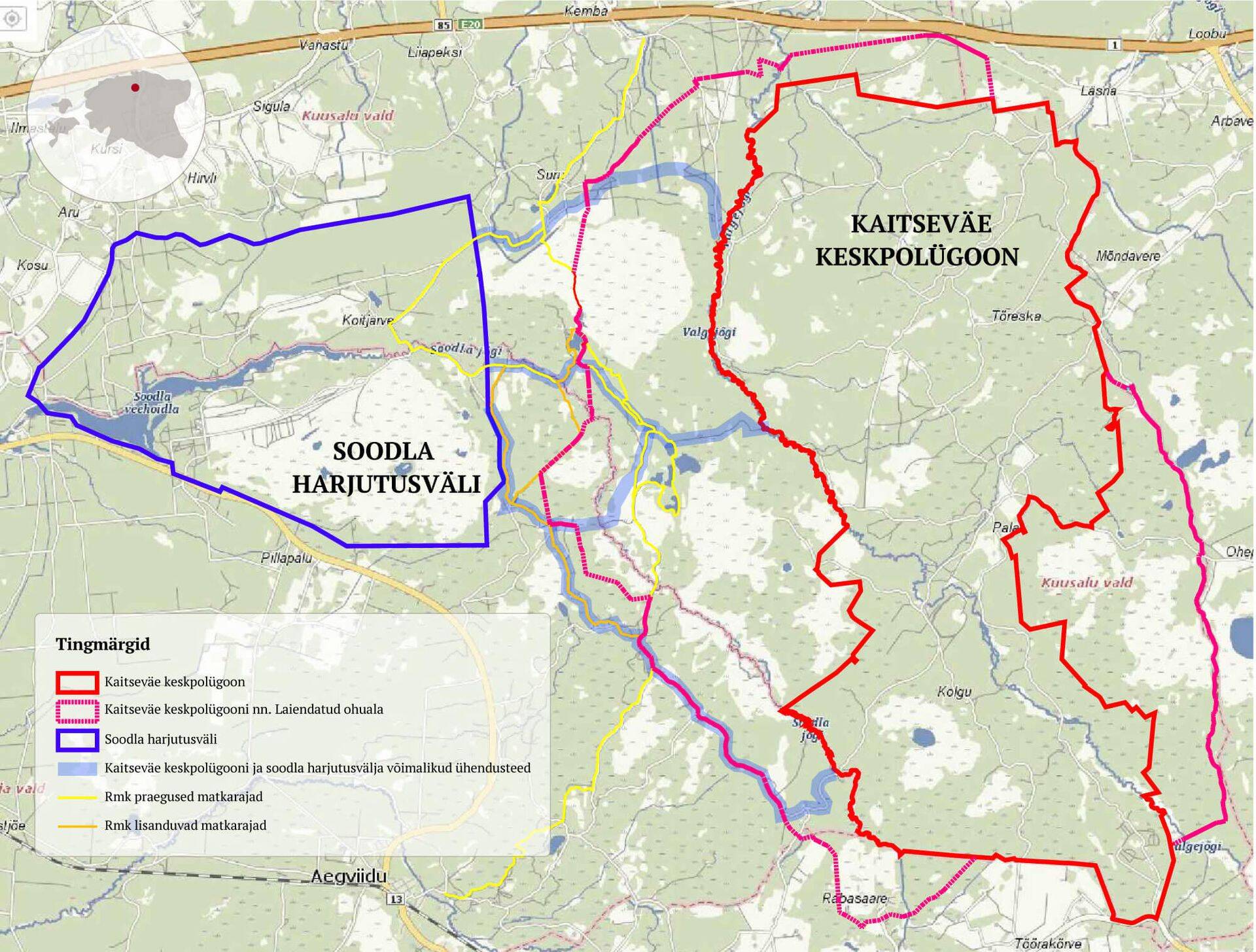 Kaitseväe keskpolügooni ümber moodustatav ohuala on pea sama suur kui polügoon ise.