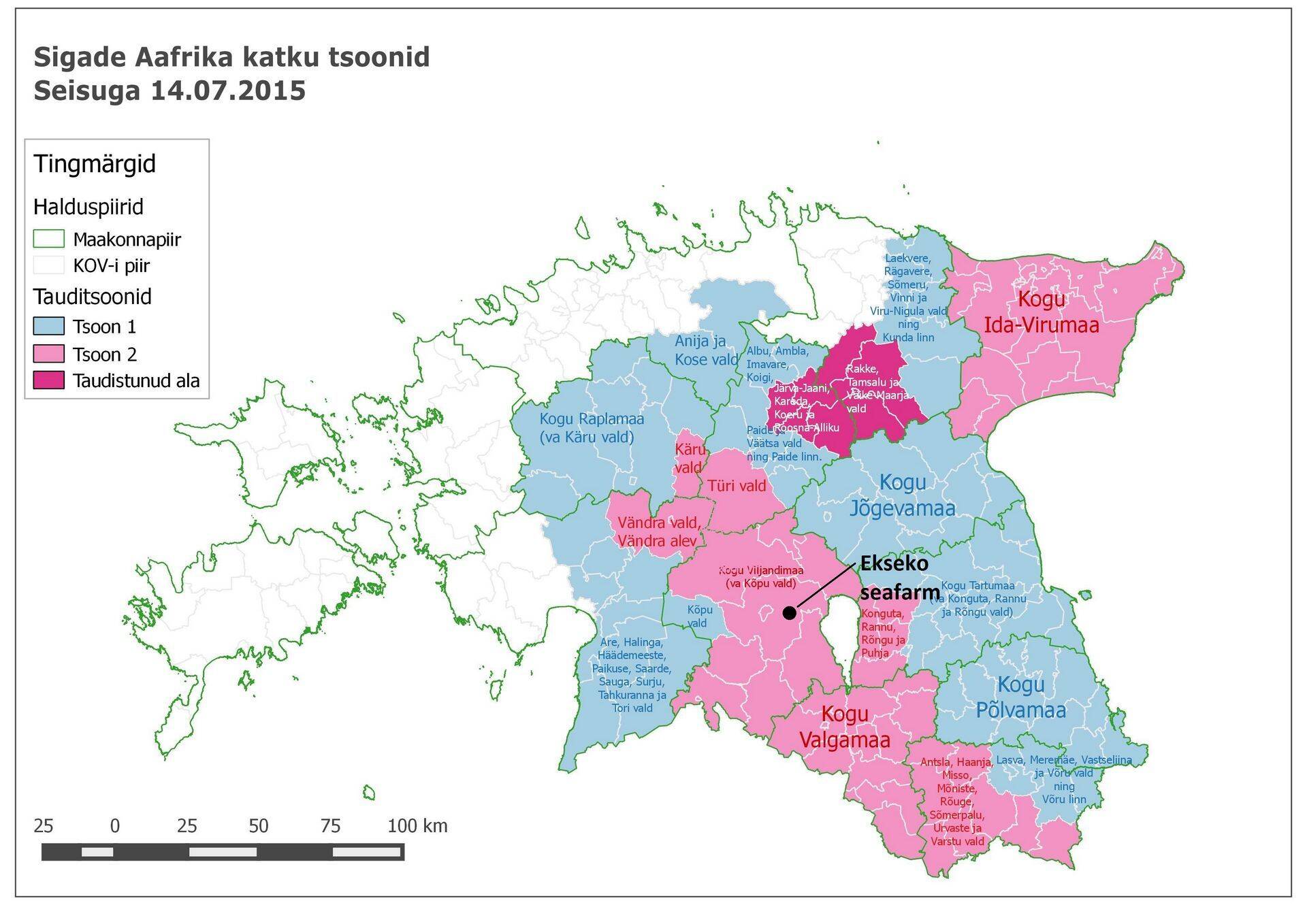 Hetkel kehtivad tsoonid Eestis.
