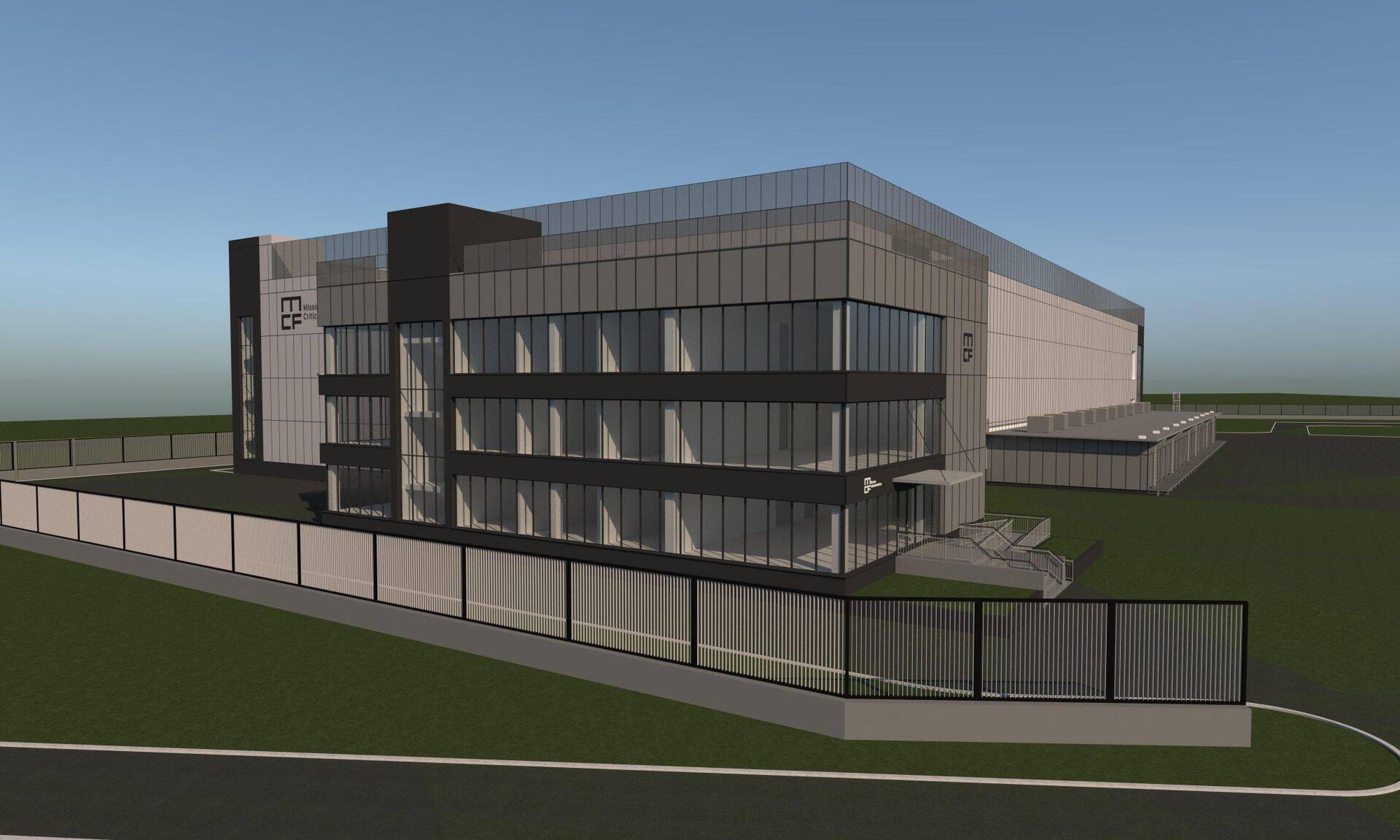 Andmekeskuse esimene etapp hõlmab kolmekorruselist 14 500 ruutmeetri suurust hoonet.