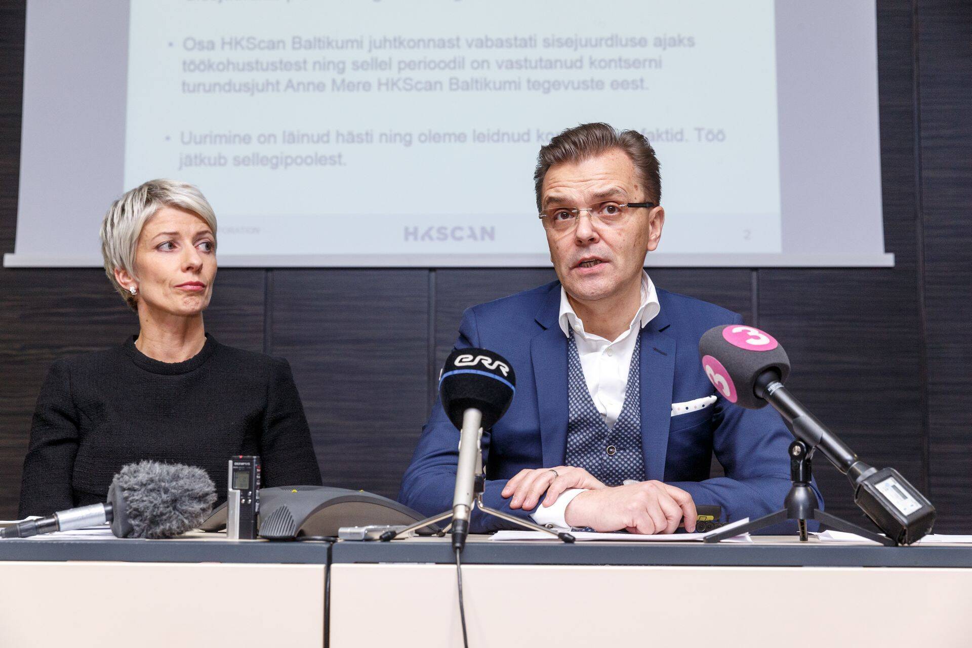 HKScani president ja juht Jari Latvanen ning HKScan Baltikumi juhi Anne Mere.