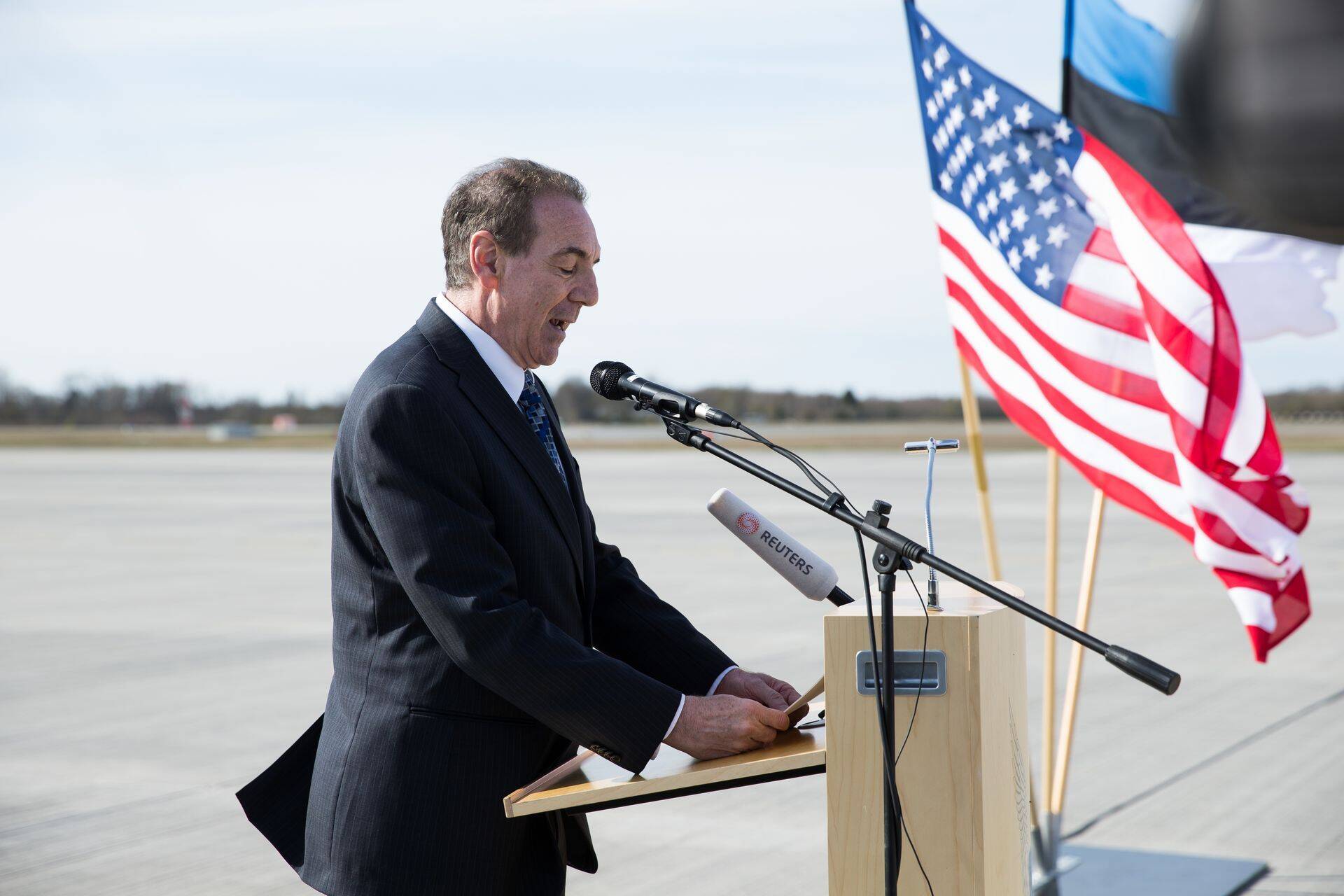 Jeffrey D. Levine USA õhudessantkompanii saabumisel Ämari lennubaasi 2014.aastal