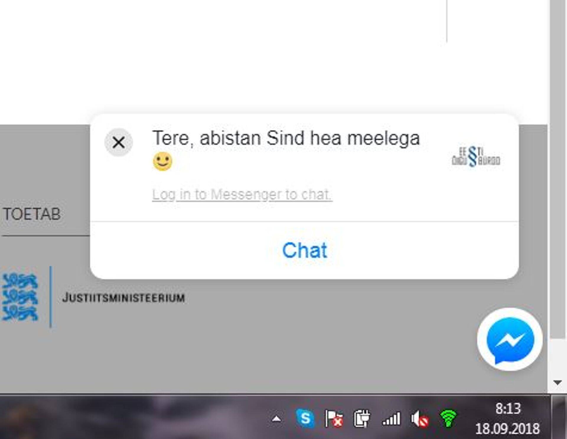 Automatiseeritud suhtlus veebilehel juristaitab.ee.