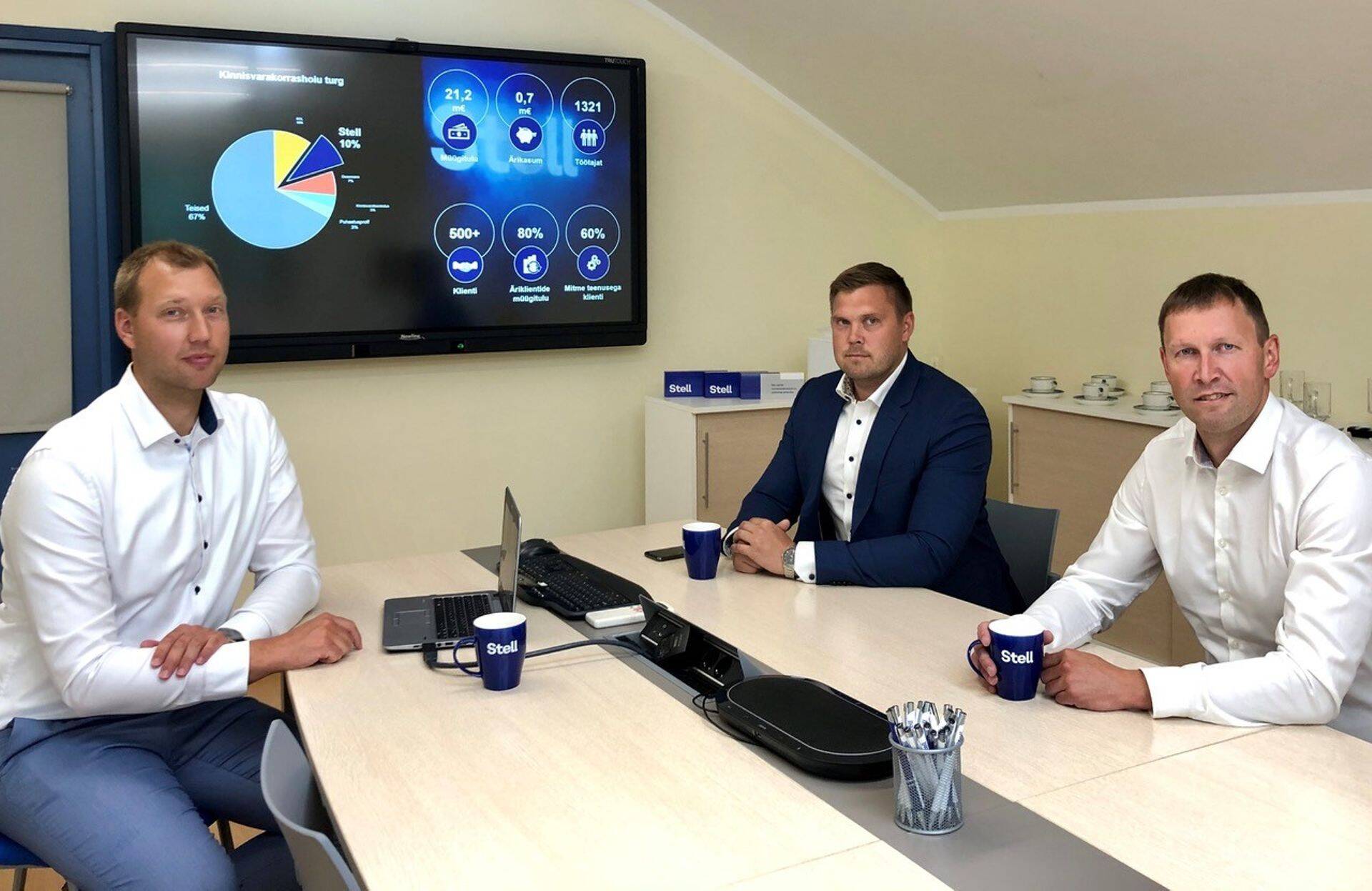 Stell Eesti juhatus: vasakult müügi- ja ostudirektor Margus Välling, juhatuse esimees Mikk Sillamaa ja finantsdirektor Kaur Õllek.