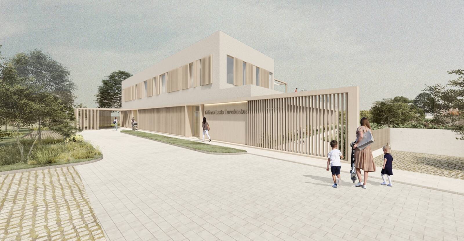 Pesa kuju tingisid krundi suurus, turvakeskuse ruumivajadused ning traumapõhise arhitektuuri põhimõtted.