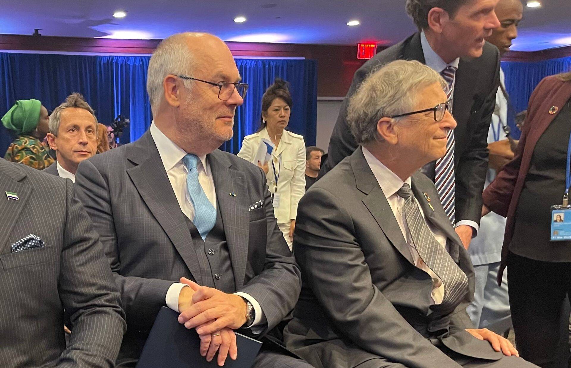 President Alar Karis ja Microsofti kaasasutaja Bill Gates eile New Yorgis.
