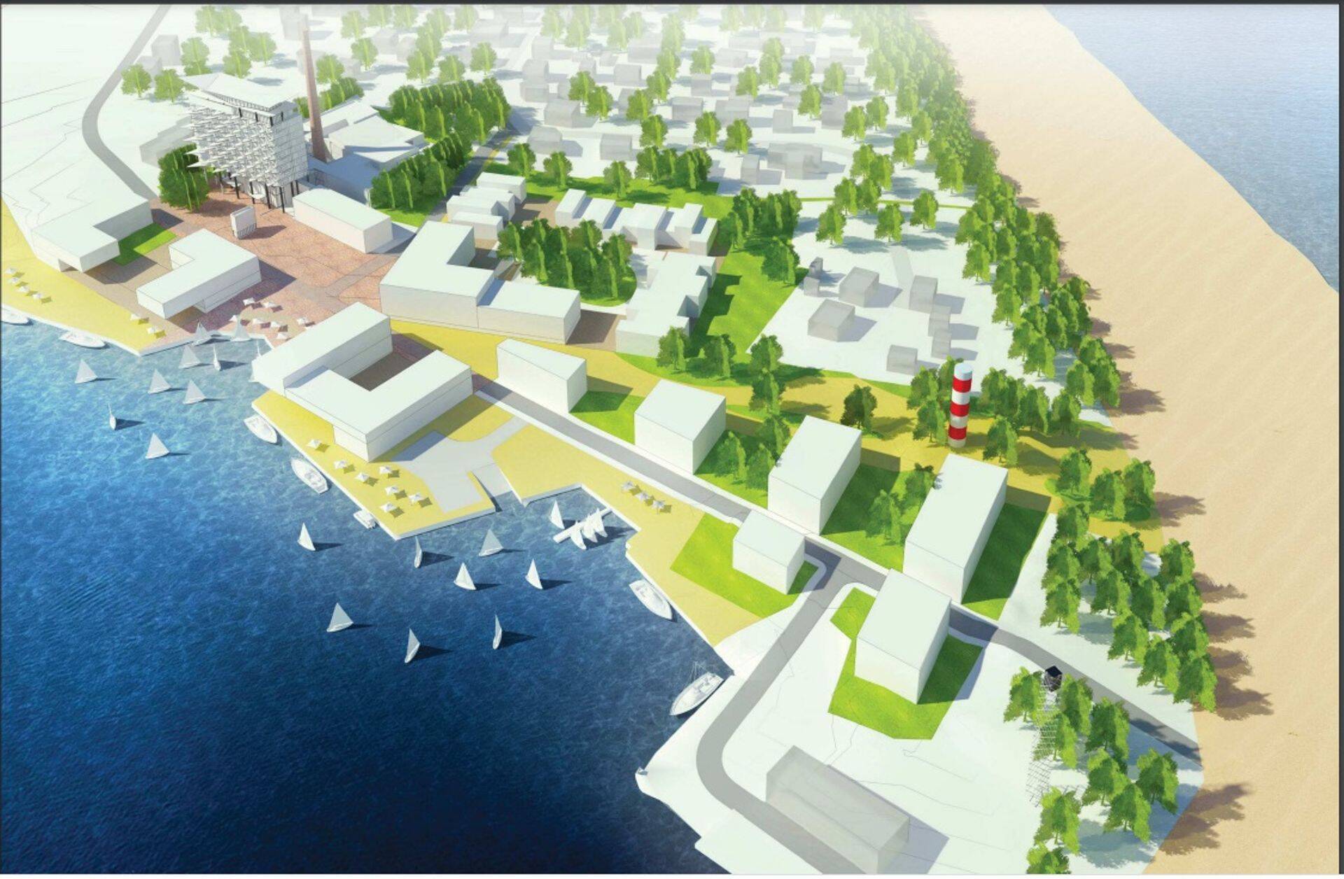 Несколько многоквартирных домов и яхтенный порт в Нарва-Йыэсуу пока можно увидеть только на рисованных схемах.