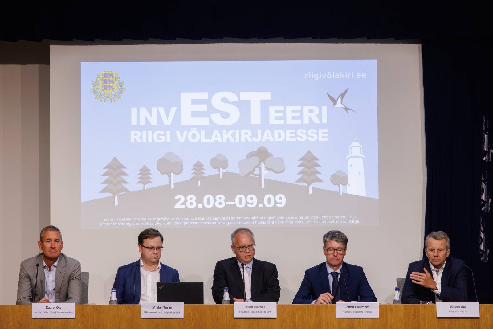 Eesti riigi võlakirjade pakkumist tutvustav pressikonverents.