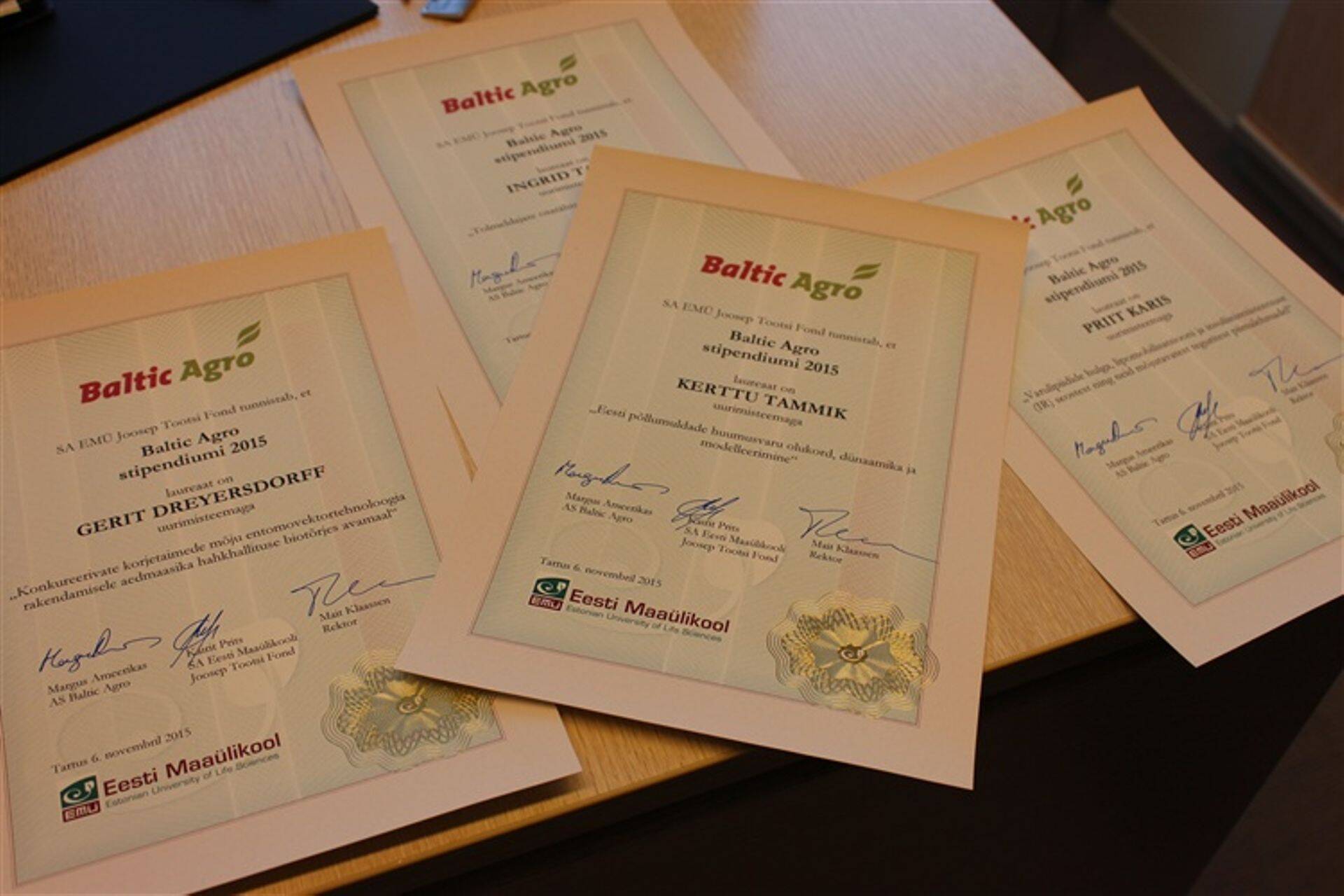 Baltic Agro jagas stipendiume