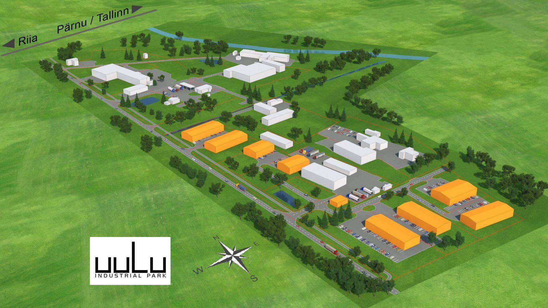 Uulu tööstuspark asub samal ajal nii maapiirkonnas, transiidi ristteel kui ka suurlinna - Pärnu - lähedal.