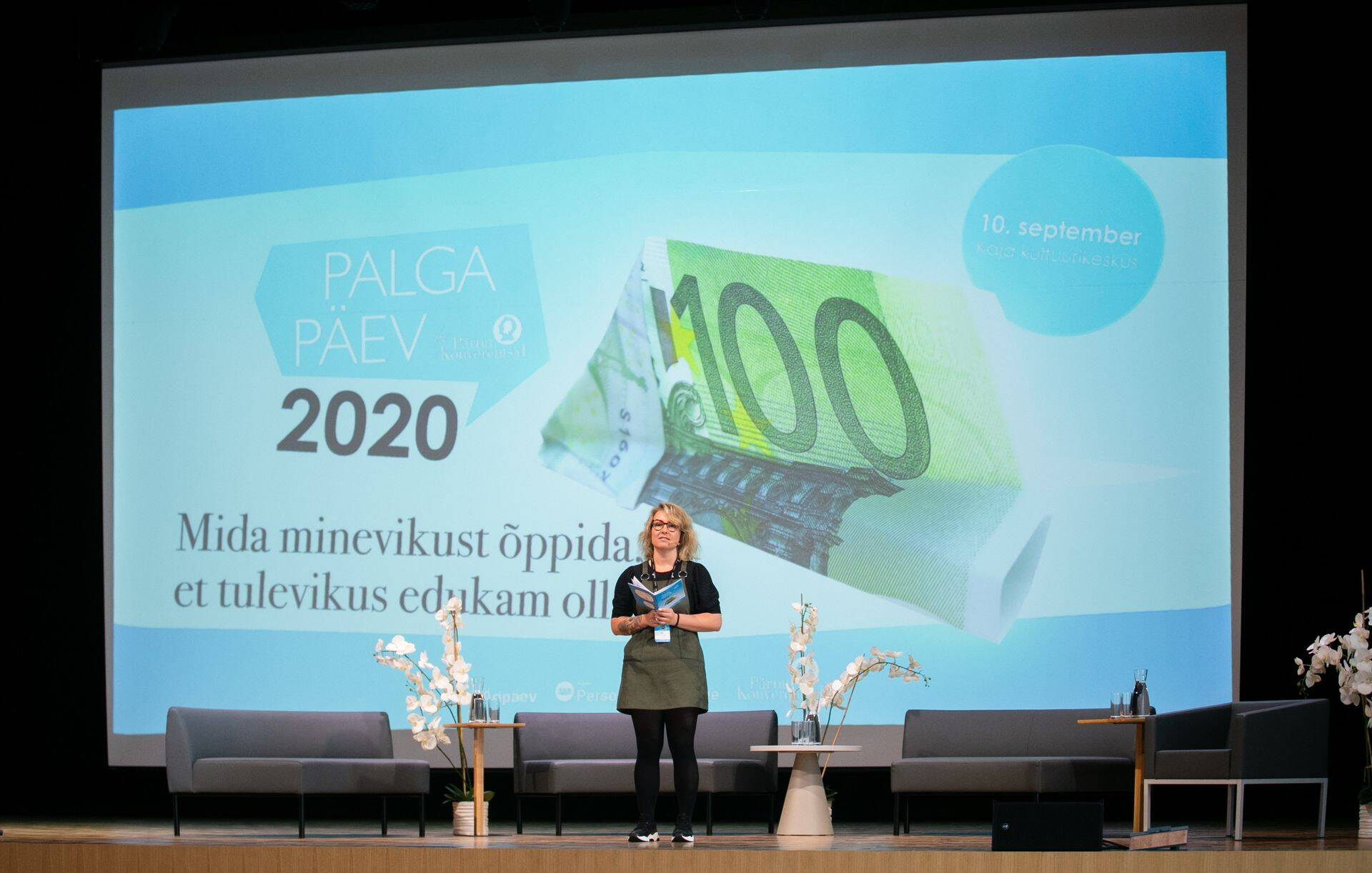 Palga Päeva konverents 10. septembril Kaja kultuurikeskuses. Fotol konverentsi moderaator ja Icefire'i personalijuht Sirli Spelman