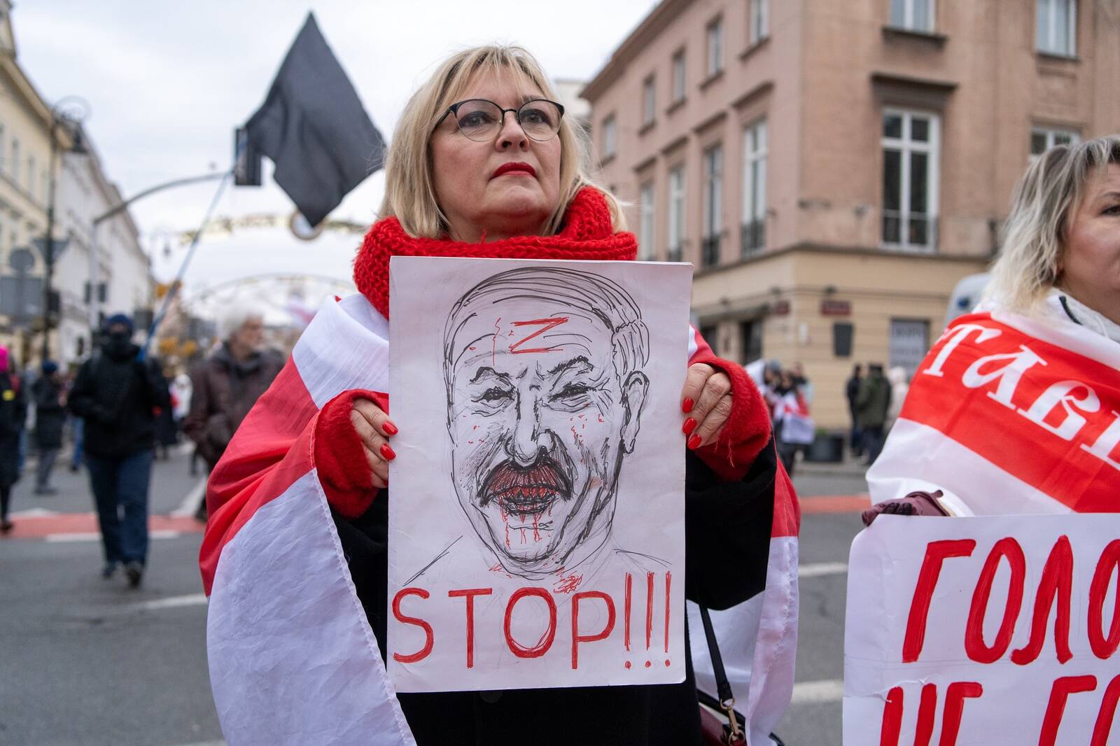 Протест белорусов в Варшаве.