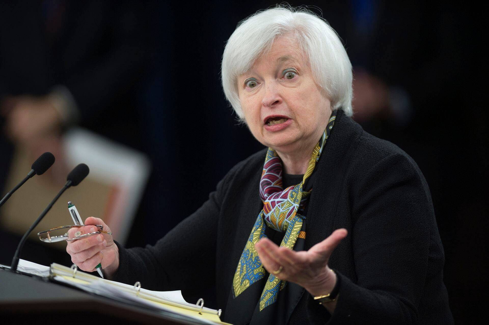 Föderaalreservi esinaine Janet Yellen.